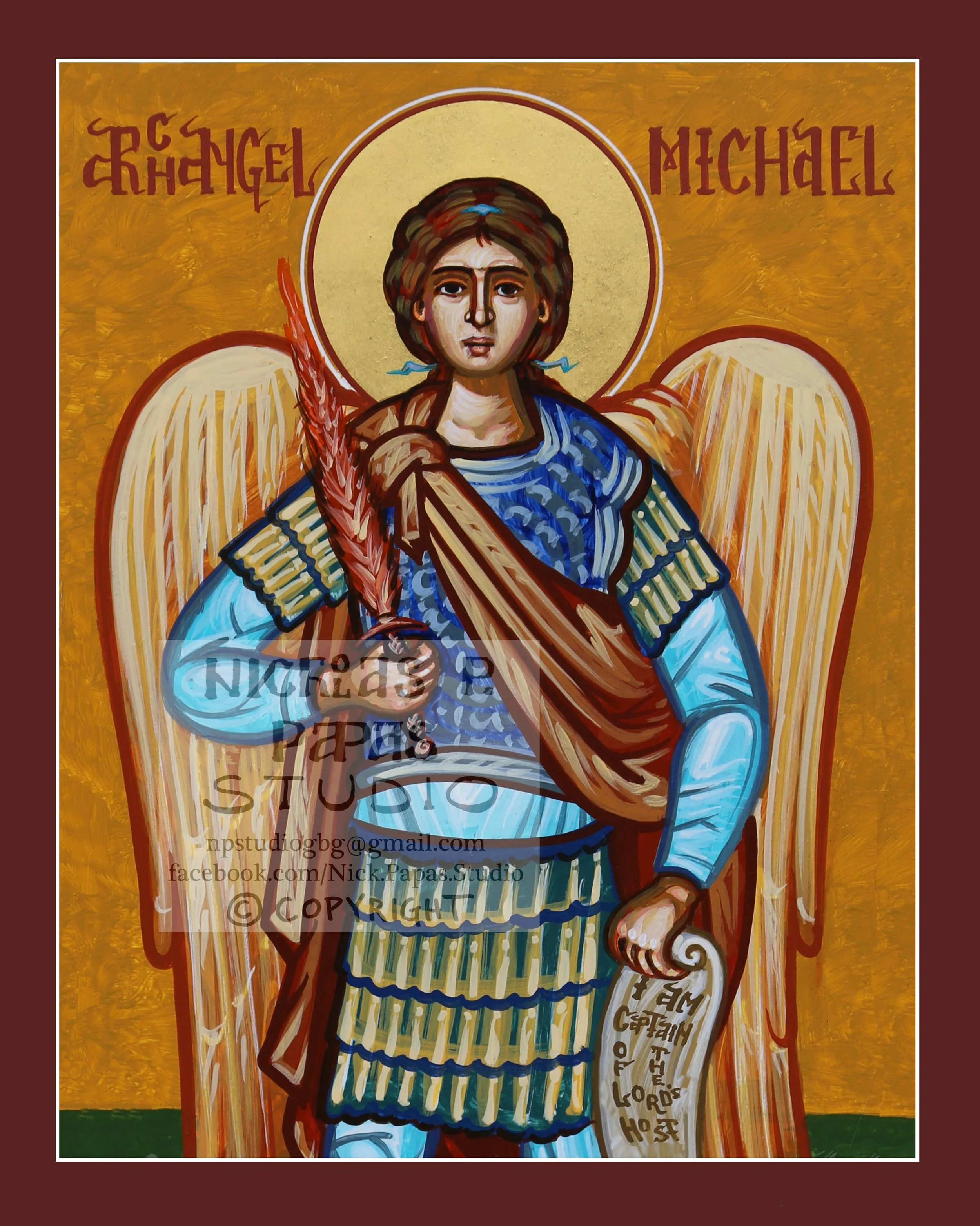 Michael (C)(8"x10"x3/4")(Patron for a good end to one's life, Police & Military)
