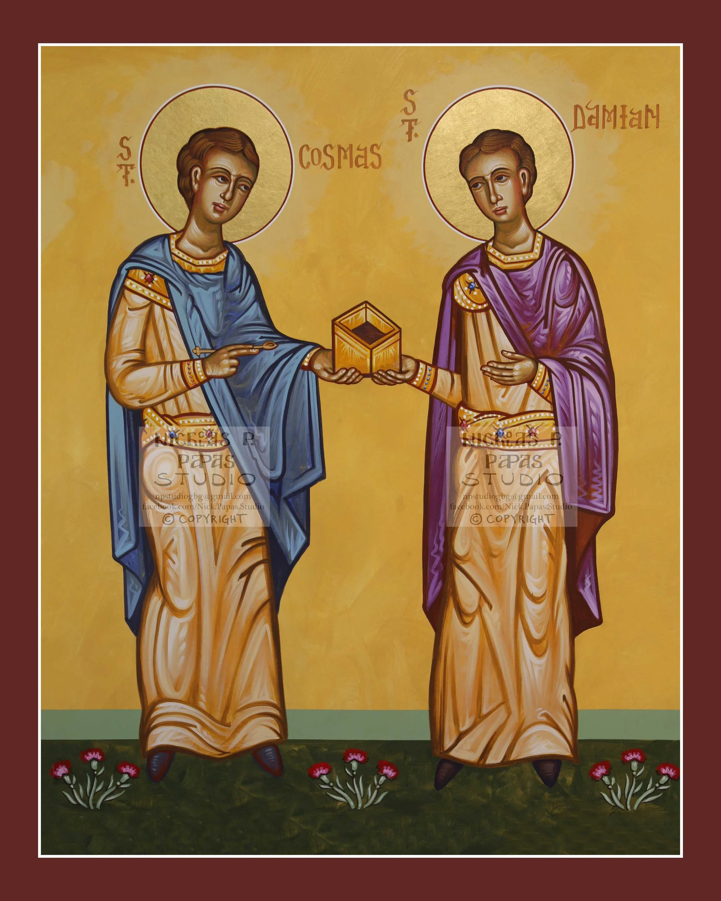 Cosmos and Damian (B)(8"x10"x3/4")(Patrons of Physicians, Surgeons, and Pharmacists)