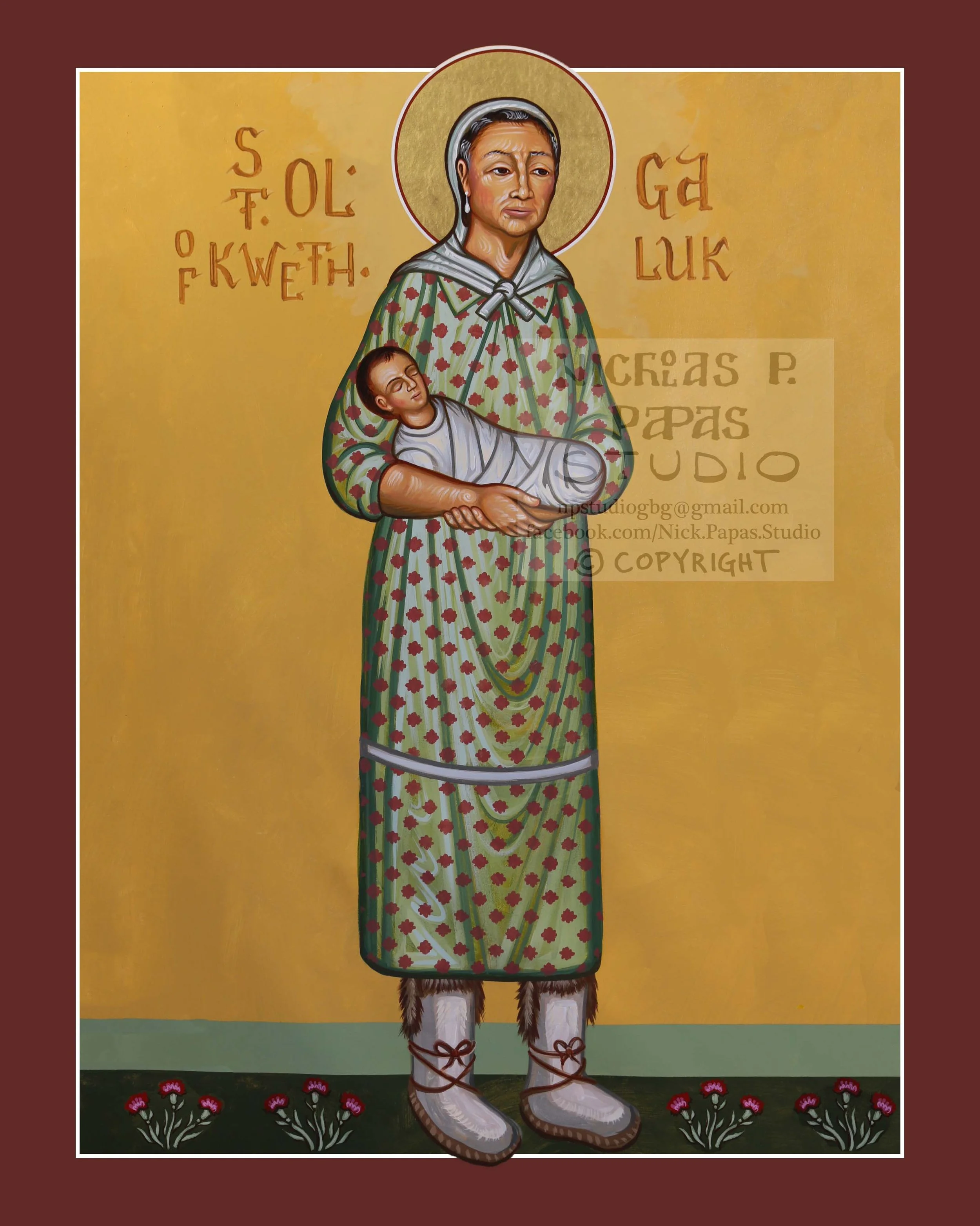 Olga of Kwethluk, Alaska (B)(8"x10"x3/4")(Patron of Sexual Abuse and Trauma)