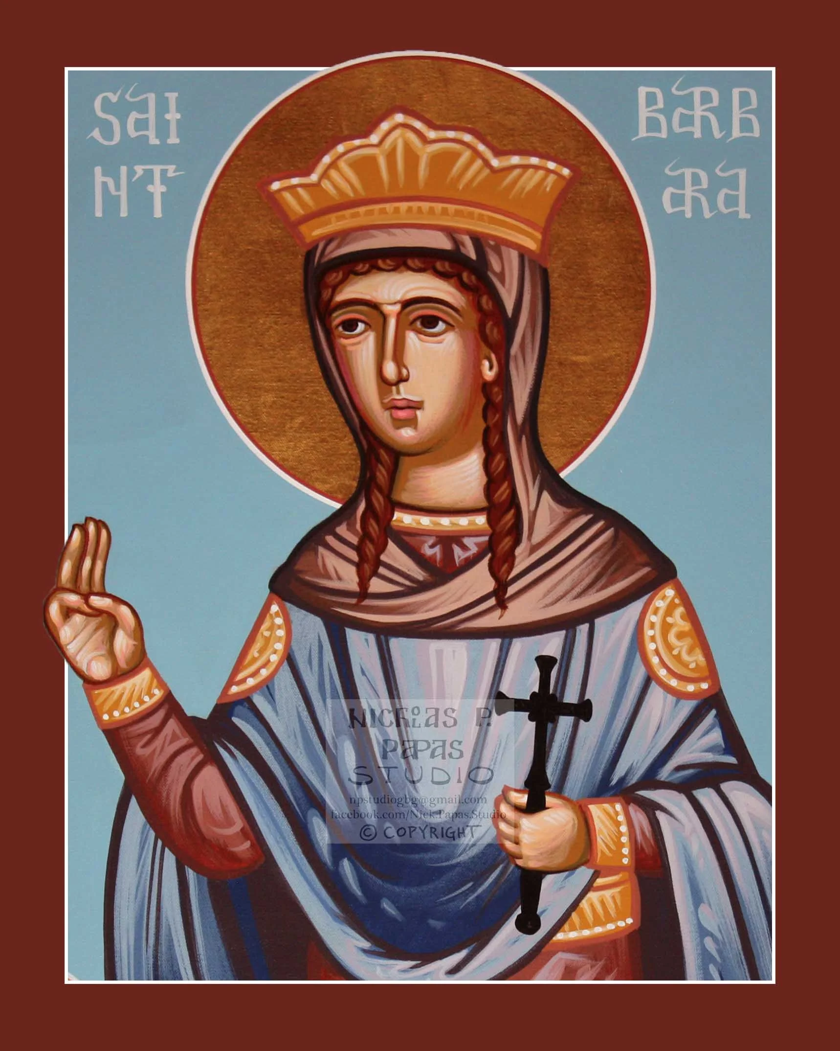 Barbara (C)(8"x10"x3/4")(Patron of Architects, Artillerymen, Firemen, Mathematicians, Miners, Chemical Engineers, Prisoners)