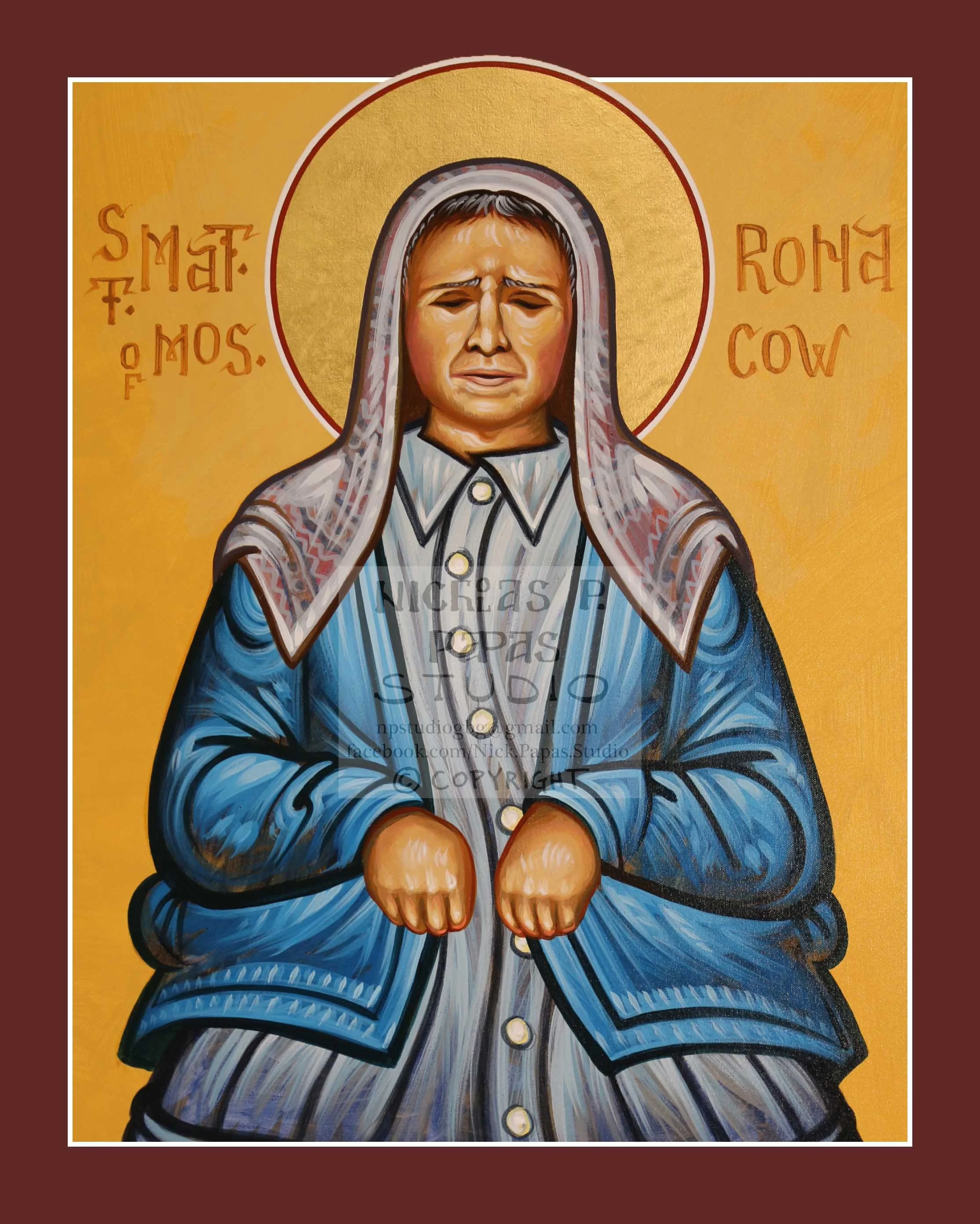 Matrona of Moscow (8'x10'x3/4")(A)(Patron of the Blind, Disabled, Illnesses, Families, Orphans, Financial & Spiritual Struggles