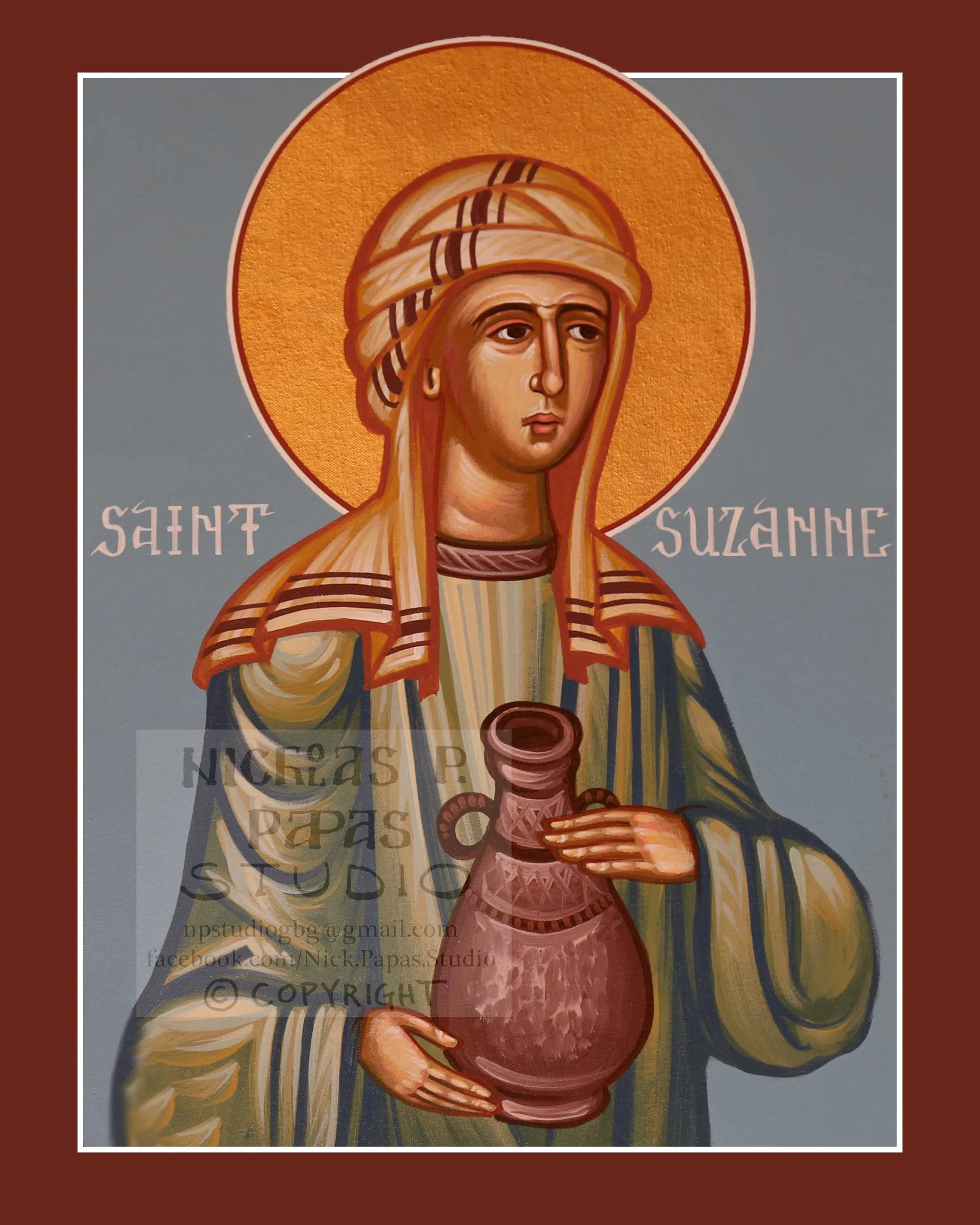 Suzanne the Myrrh-bearer (8"x10"x3/4")(Patron of Faithful Witness and Good News)