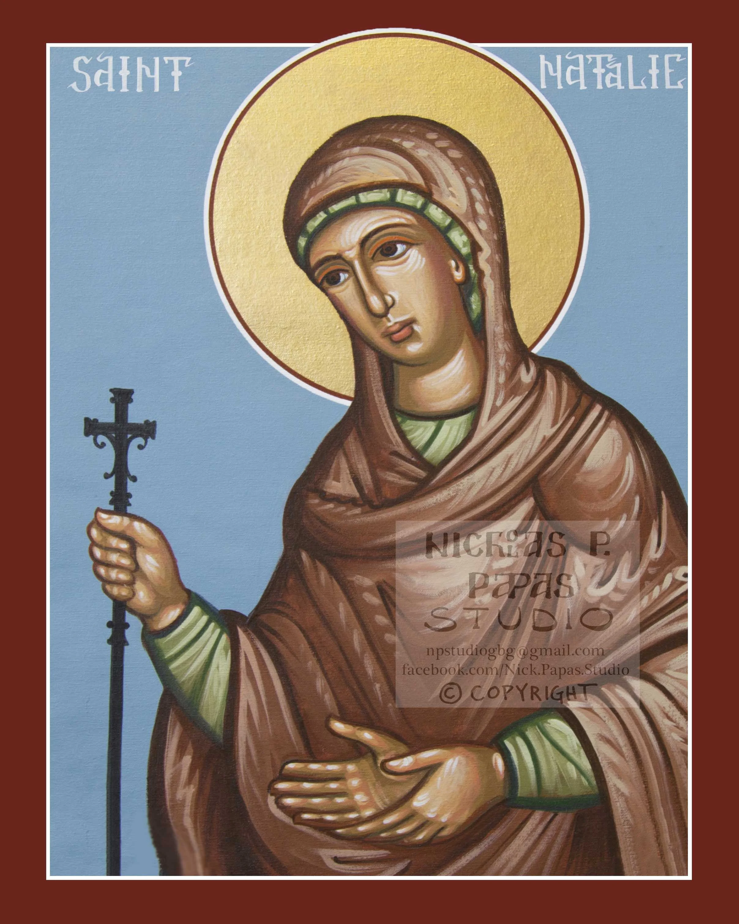 Natalie of Nicomedia 8"x10"x3/4" (Patron of guards, eating disorders, peacekeeping missions)