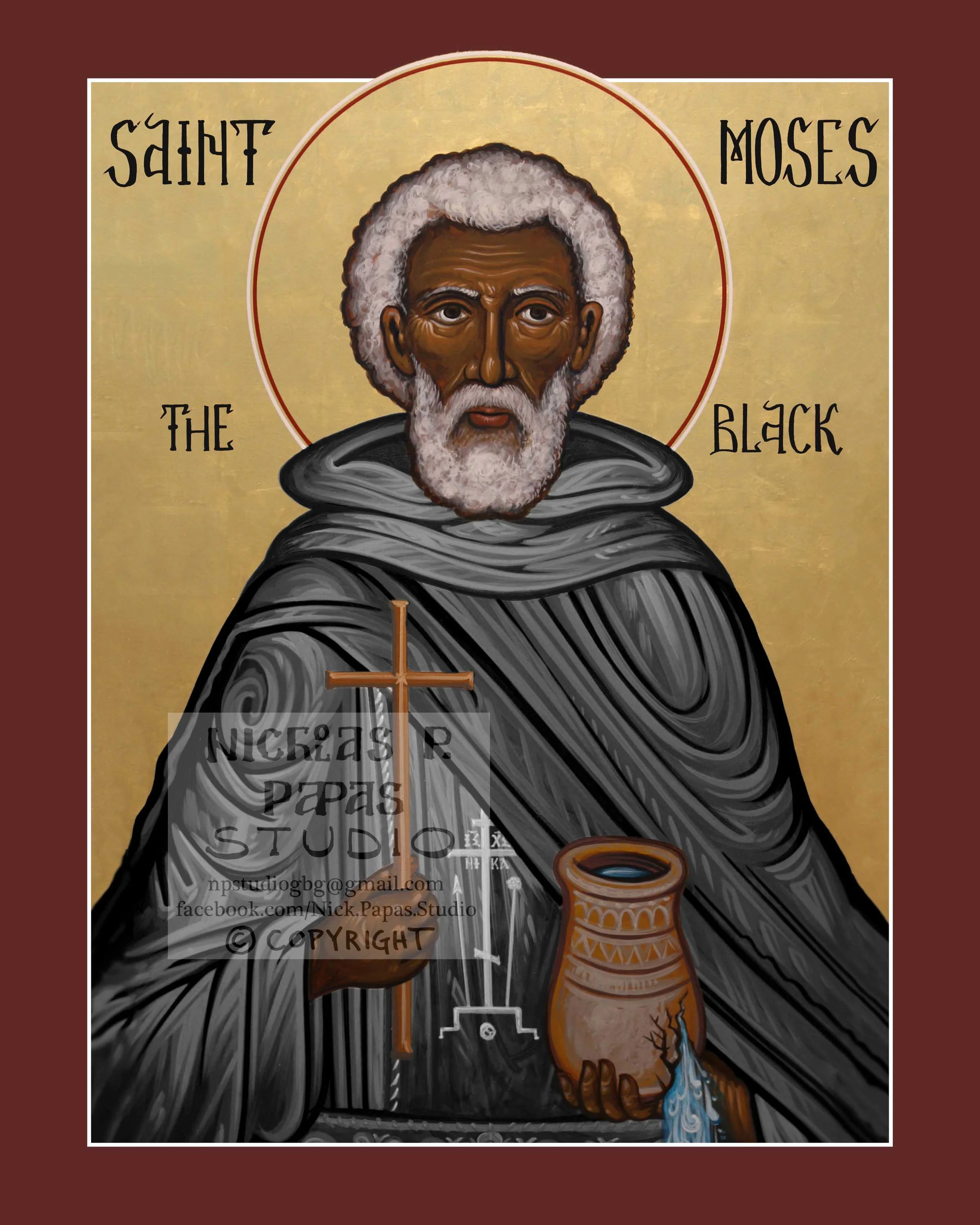 Moses the Black (8"x10")(Patron of non-violence, Africa and "The Fellowship of St. Moses")
