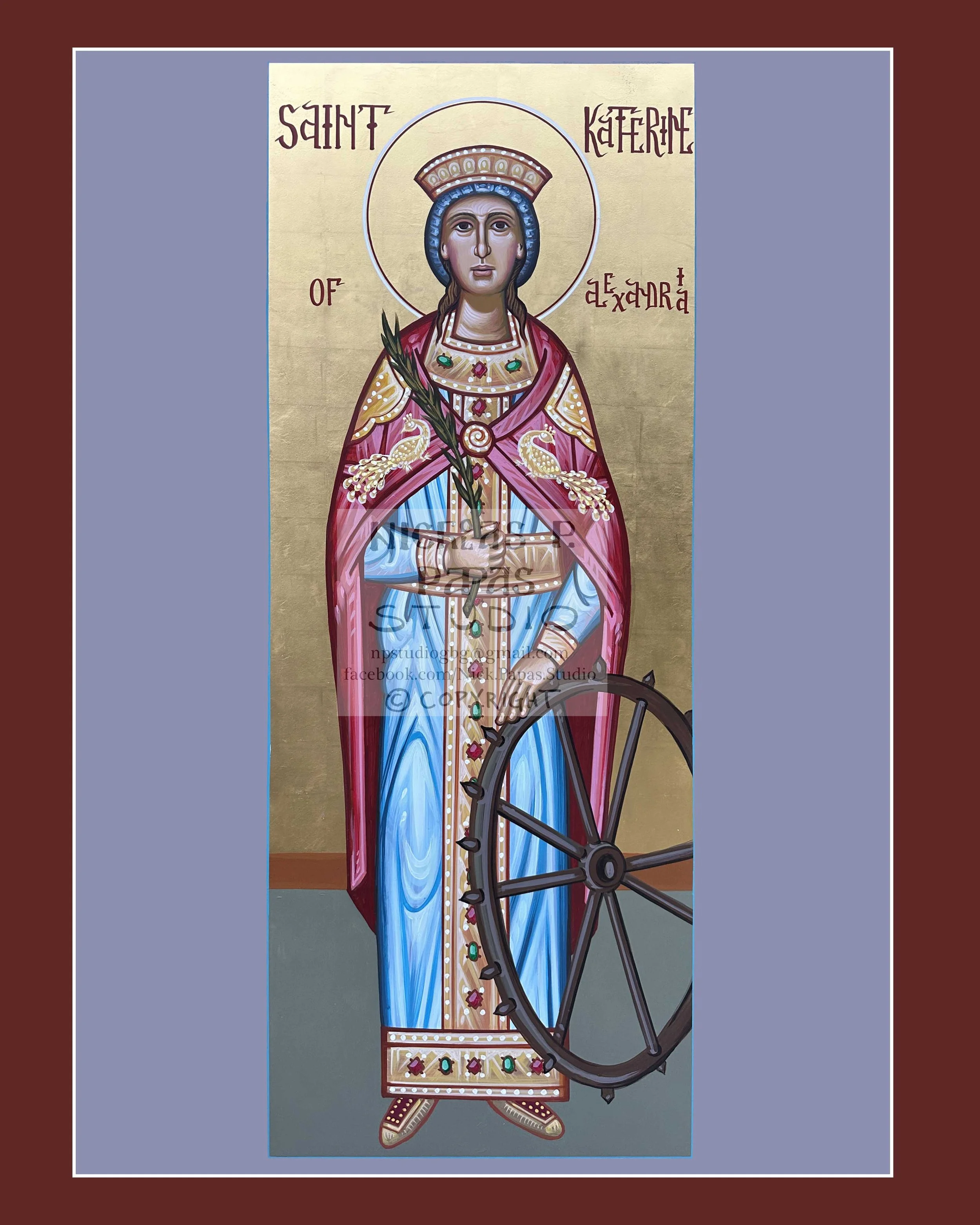 Katherine Great Martyr of Alexandria(E)(8"x10"x3/4")(Patron of scholars, philosophers)