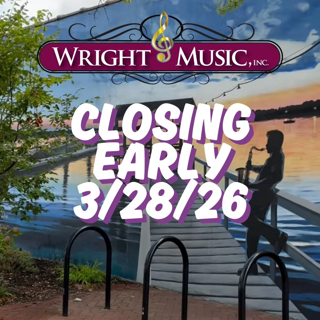 This Saturday (March 28, 2026) We will be closing about an hour earlier than usual for a private event. If you need sheet music or instrument services please come by no later than 12pm or you may miss us. We will be back open on Monday (3/30/26) star
