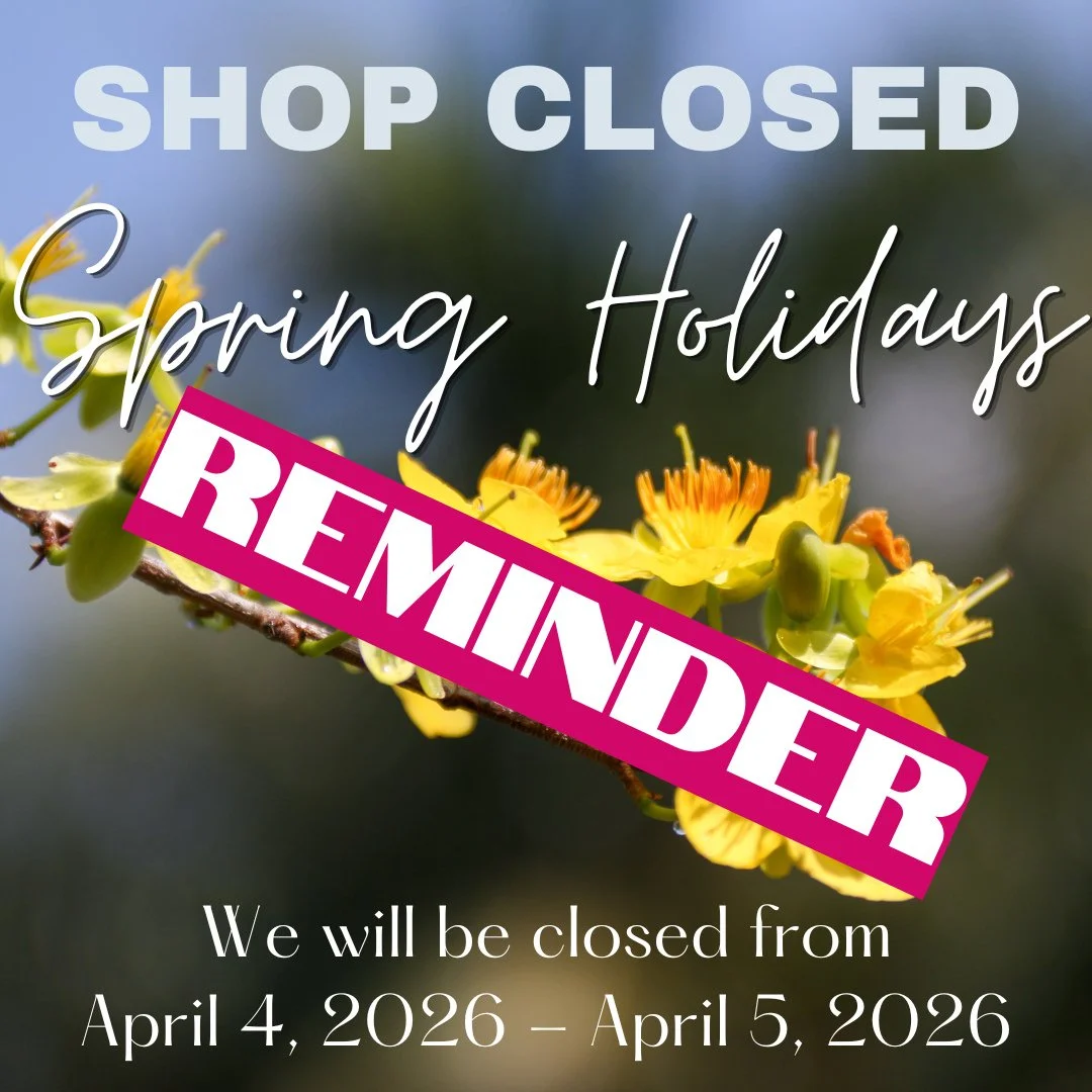 REMINDER! ⁠
⁠
We will be closing shop this weekend for a much needed break. We will be closing at 2pm on Friday, April 3rd and will re open Monday, April 6th at 10am.⁠
⁠
To reach us during this break, please email us or visit our website. Links in bi