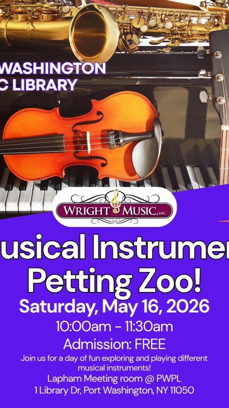 We ARE BACK! Join us this Saturday at the Port Washington Public Library for an "Instrument Petting Zoo"! Bring the whole family and explore flutes, saxophones, trumpets, strings, and guitars by getting hands-on experience! We&rsquo;ll be s
