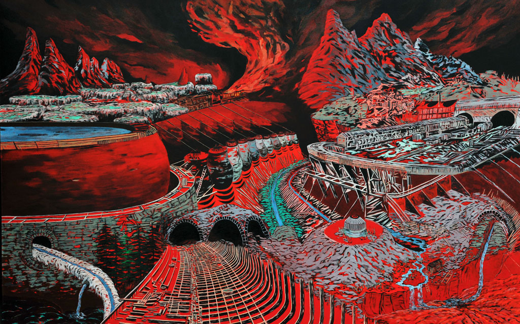 "Growth Industry" Acrylic on canvas, 48" x 75", 2010 Photo by Rachel Granofsky