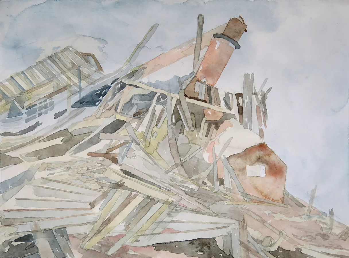 Untitled (riverboats) Watercolour on paper, 10.6 in. x 13.8 in. 2013