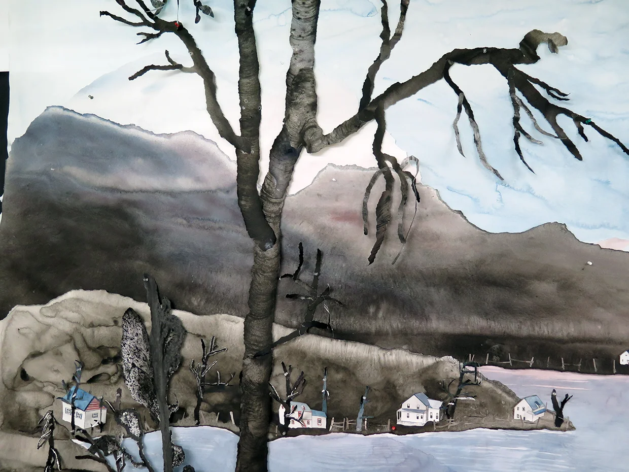 Untitled paper collage, 2014. Detail.