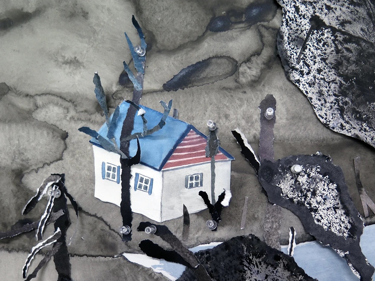 Untitled paper collage, 2014. Detail.