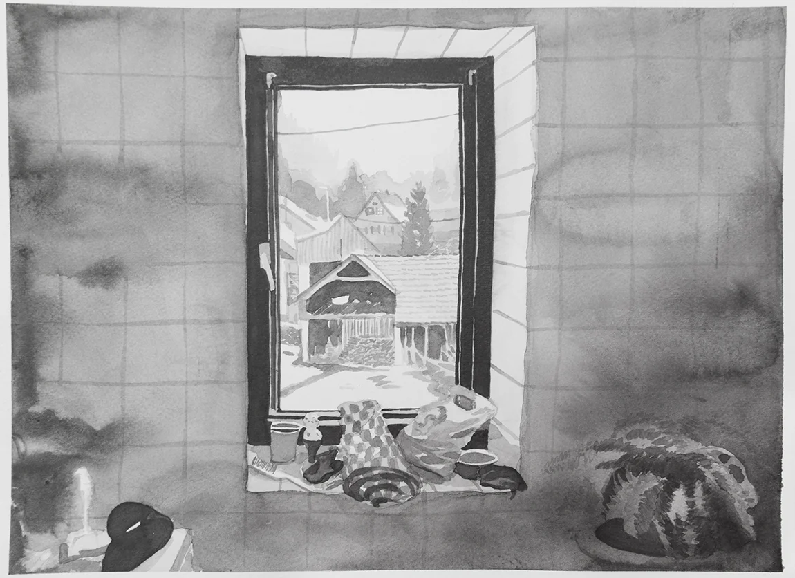 "In Sebersdorf" Ink on paper