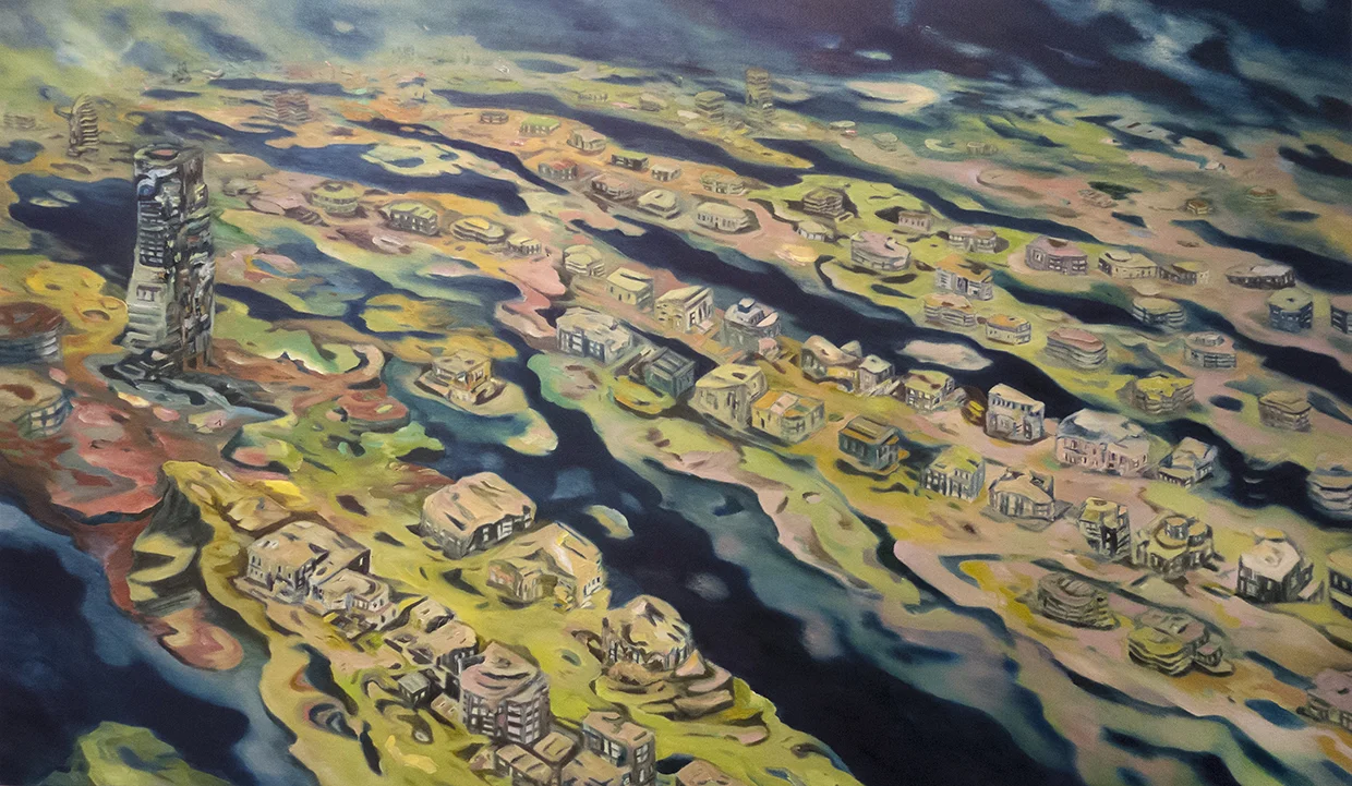 "Drifting Fronds" Oil on canvas, 51" x 99"