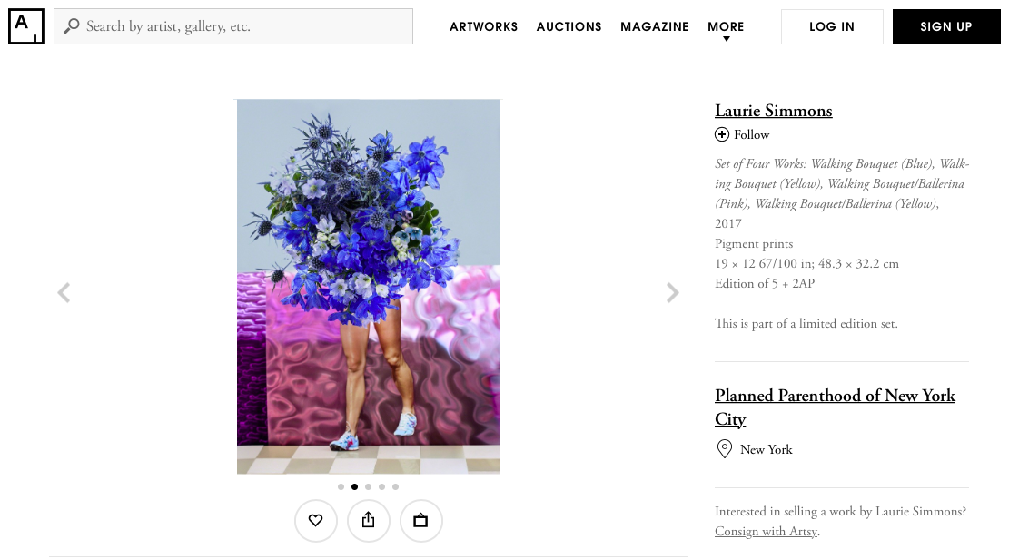 Bouquet for Laurie Simmons' "Walking Bouquet" Prints for Planned Parenthood