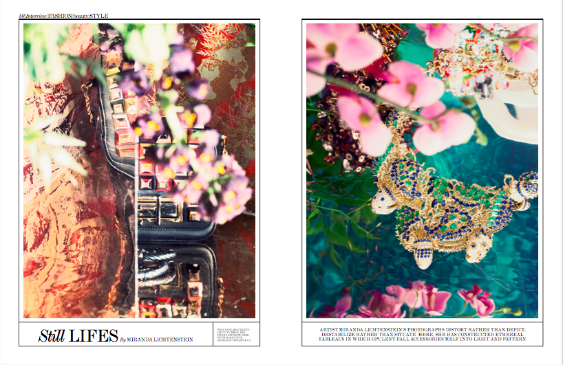 Floral Sourcing and Selections for Miranda Lichtenstein's Interview Magazine Jewelry "Still Lifes"