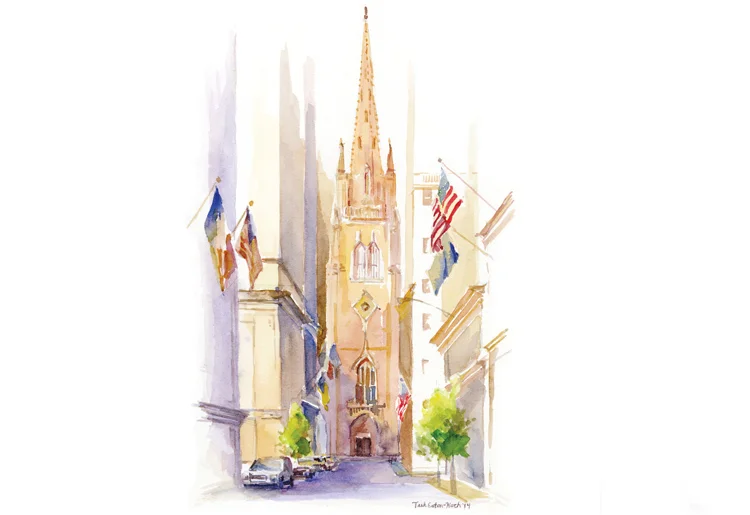 Trinity-Church-Watercolor-Rendering-Teek-Eaton-Koch