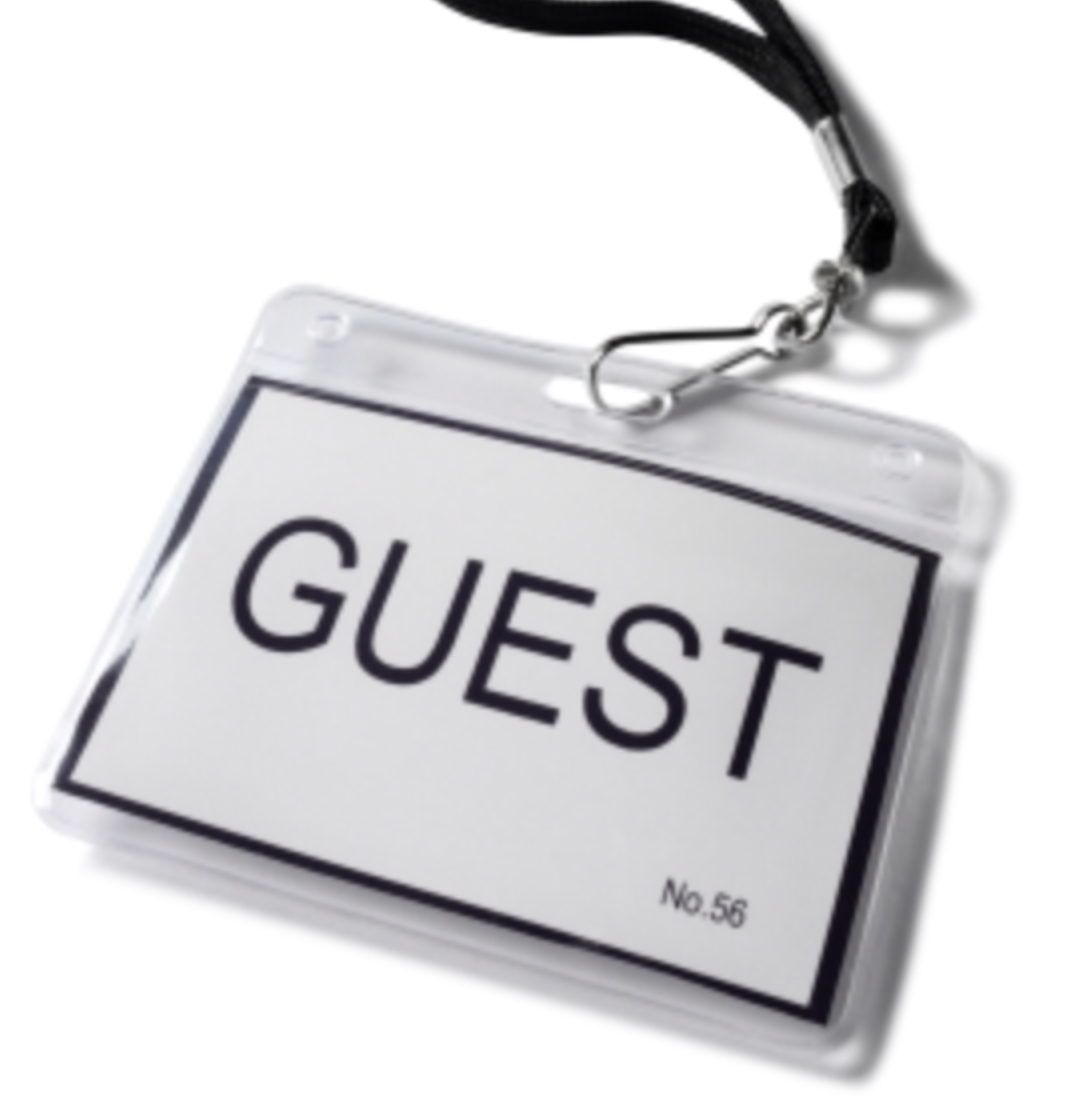 Just for the record... I Do Not necessarily recommend having guests wear an identifying tag