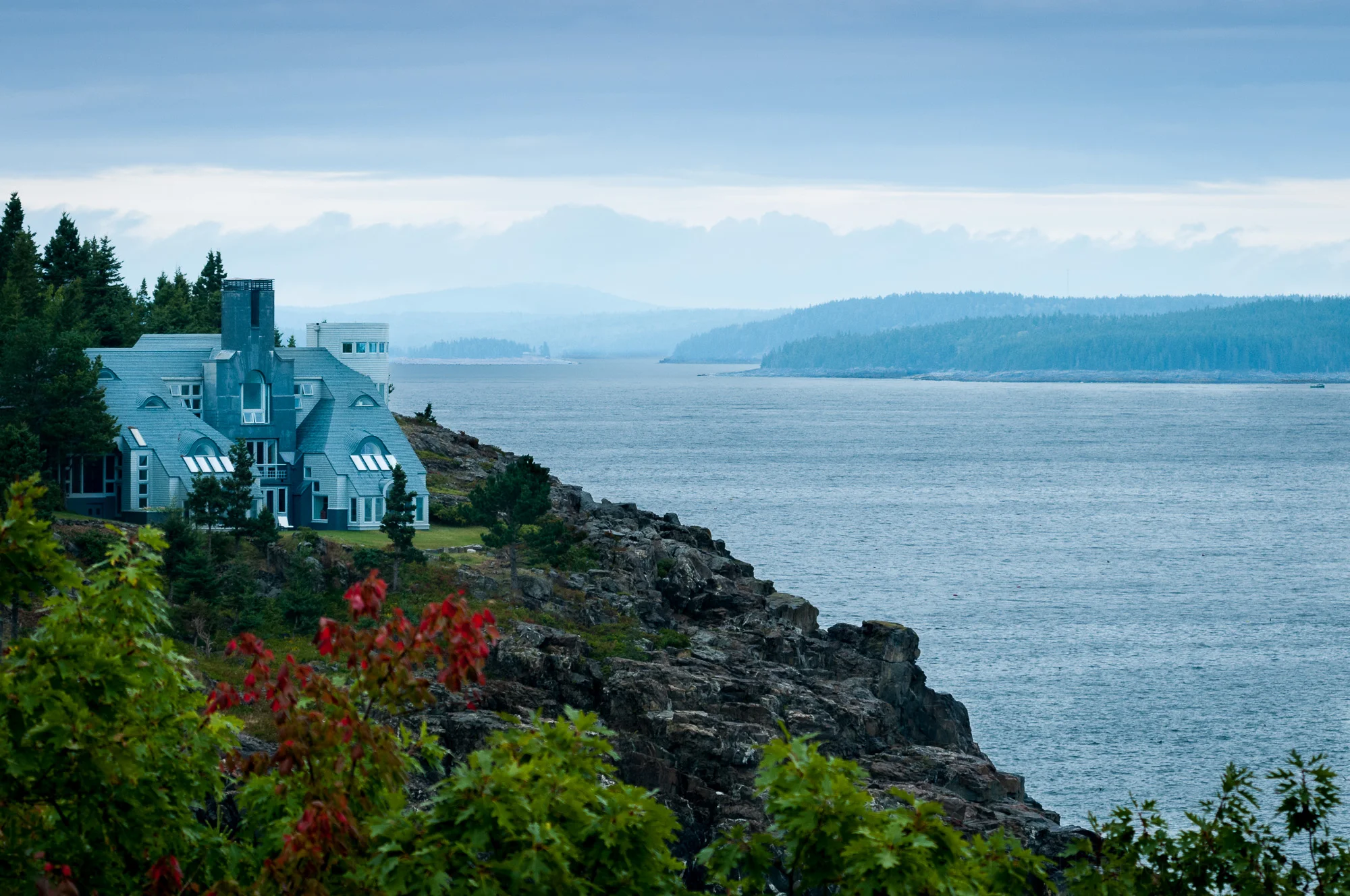 House on Schooner Head as viewed from Schooner Head Overlook in Acadia National Park (140mm focal length)
