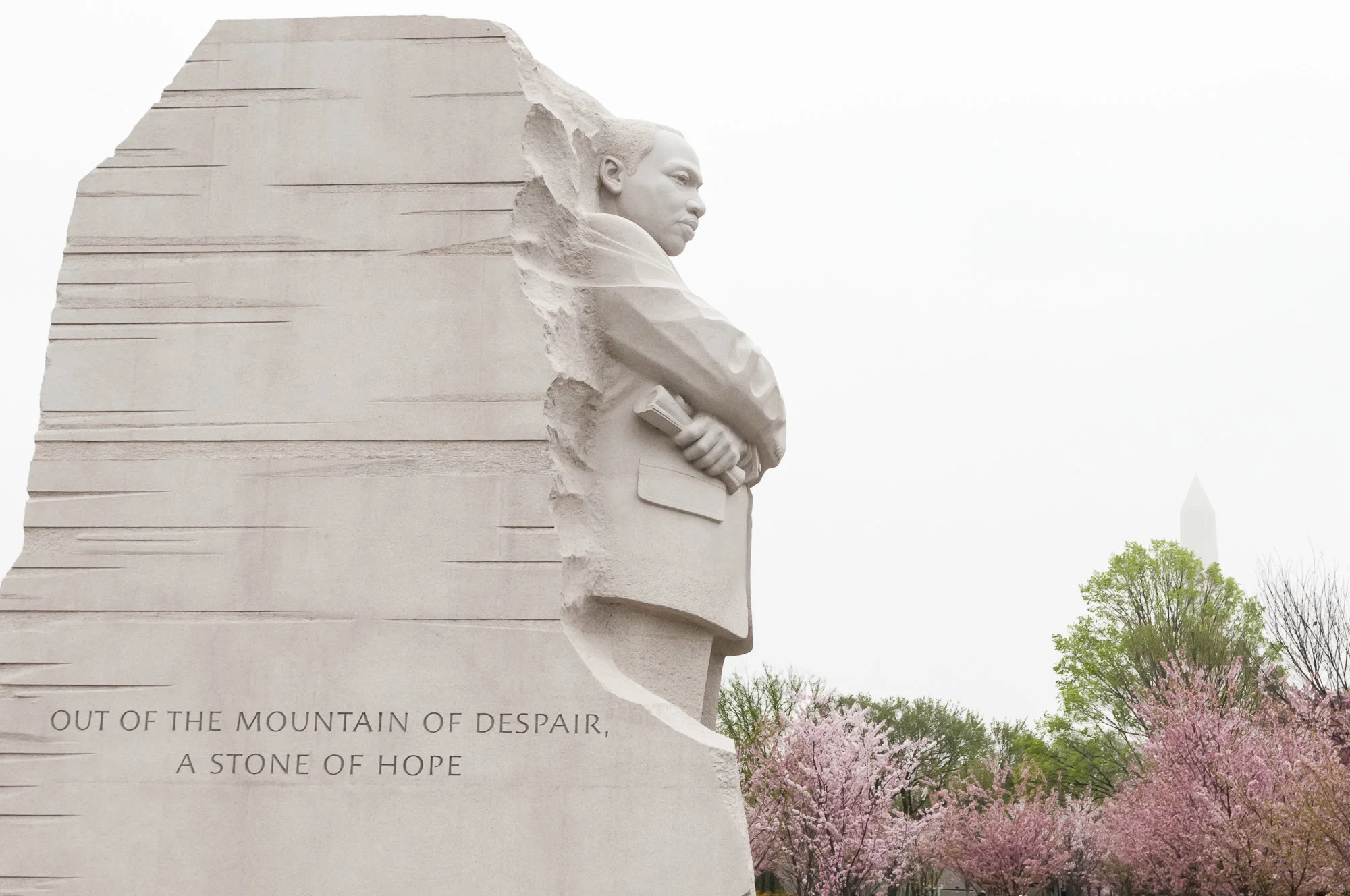 Martin Luther King, Jr. Memorial with stone of hope quote