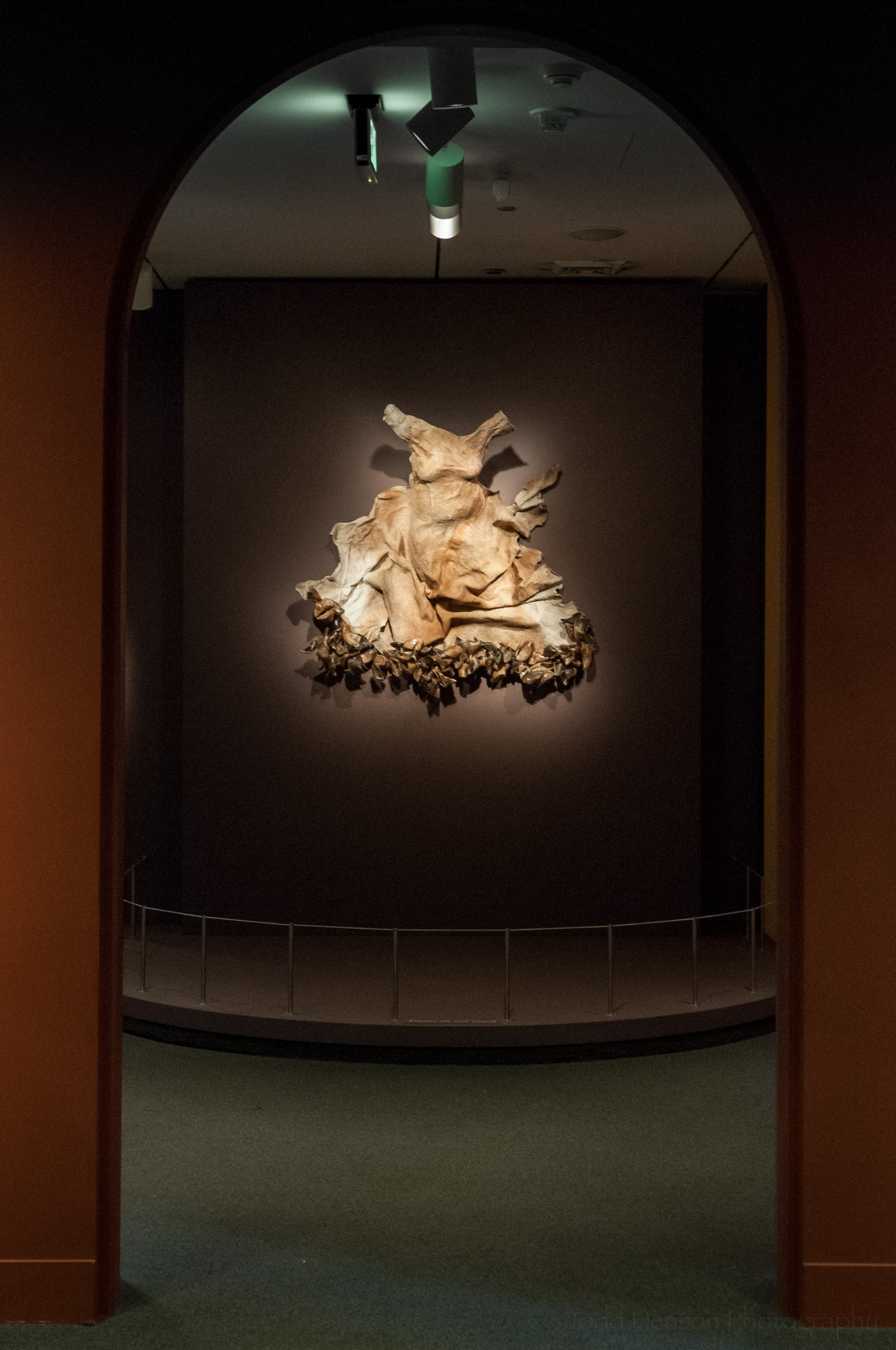 Contact by Nandipha Mntambo, viewed through an entryway