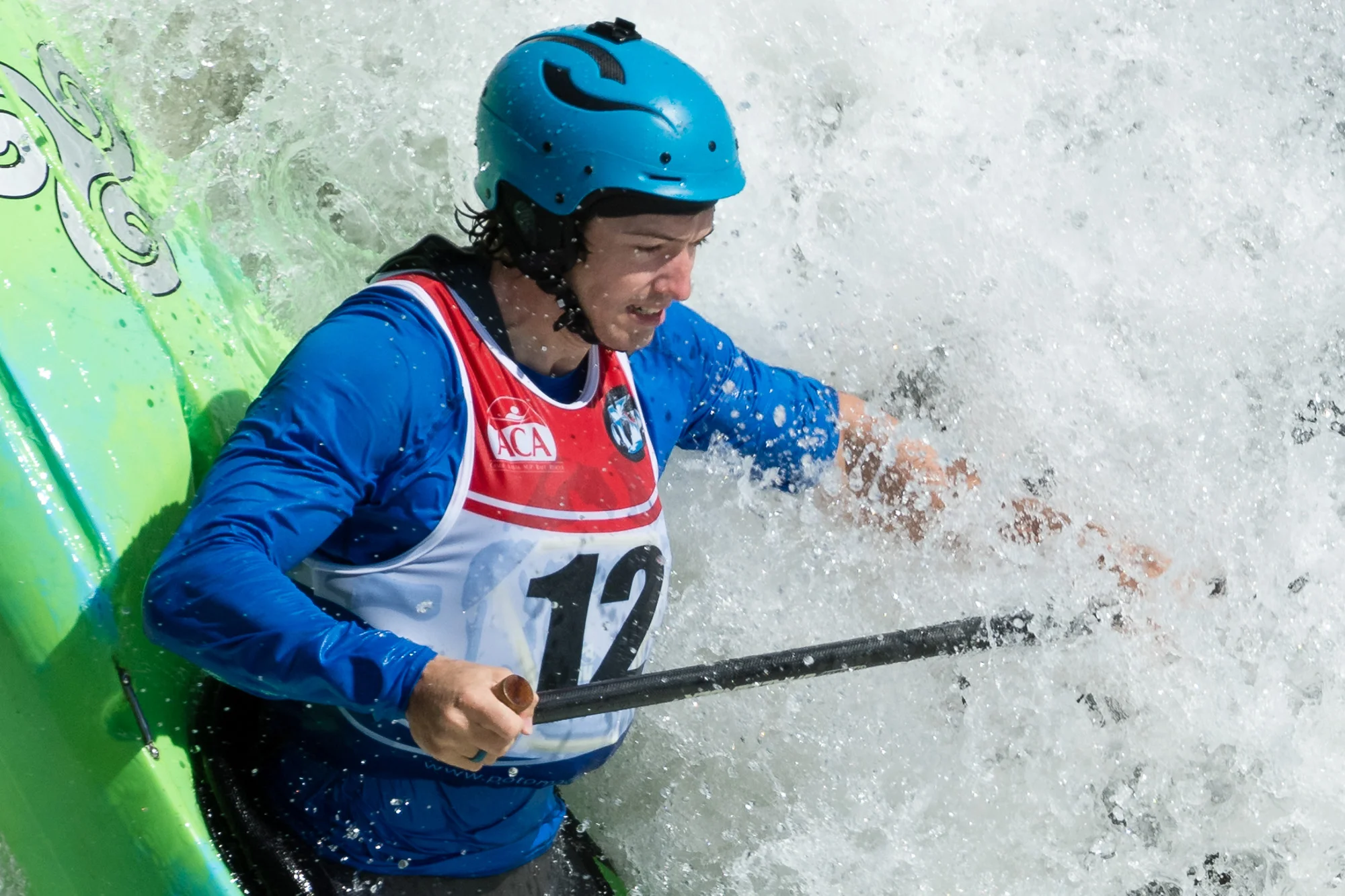 Closeup of Tad Dennis Running The Crack at Great Falls