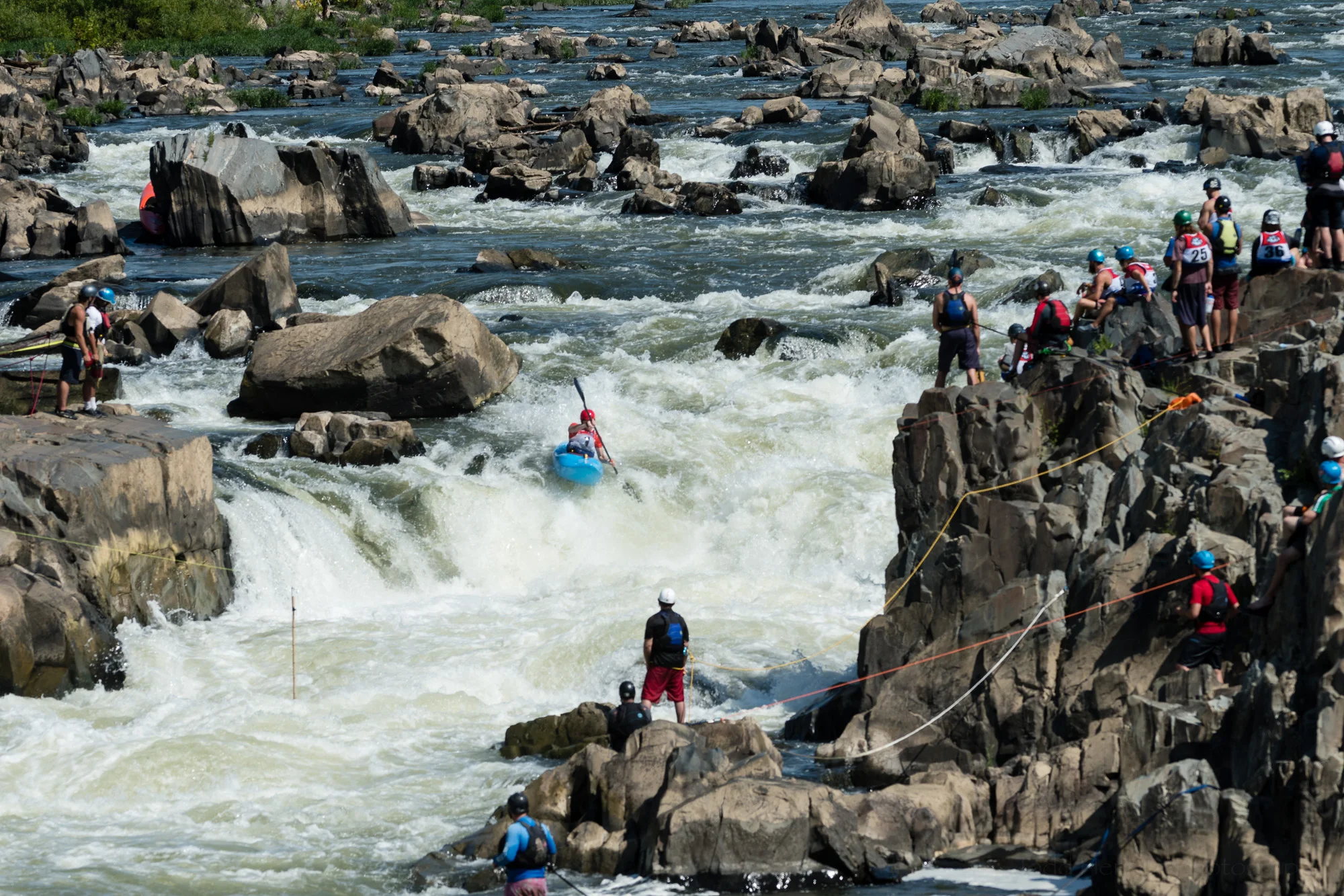 Geoff Calhoun dropping into U-Hole during the slalom event.