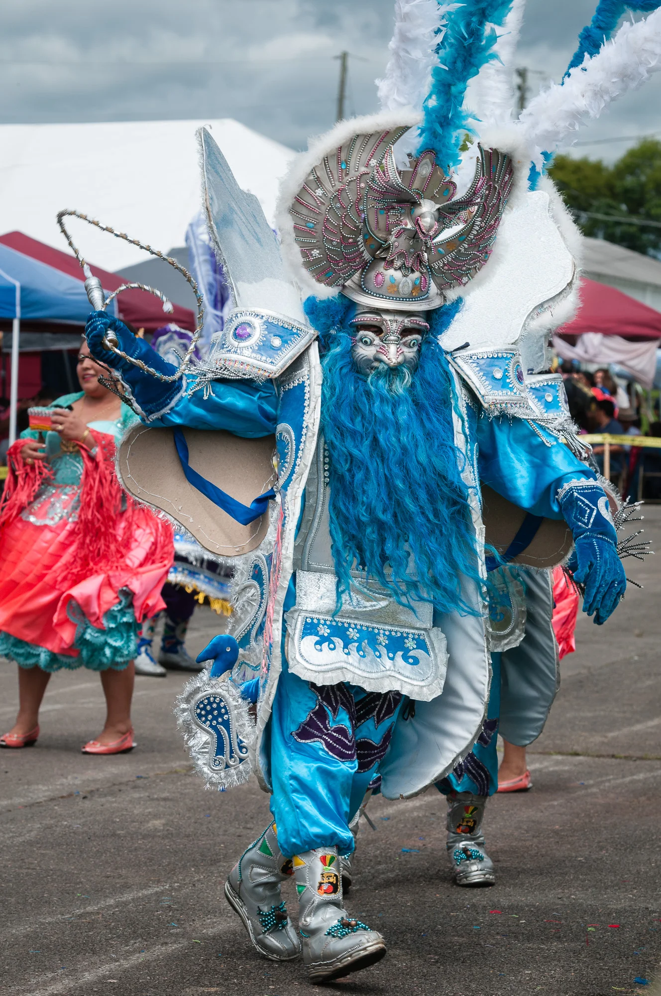 Some performers had full costumes, from head to toe, such as this member of Morenada Transpeco USA performing a Morenada dance.