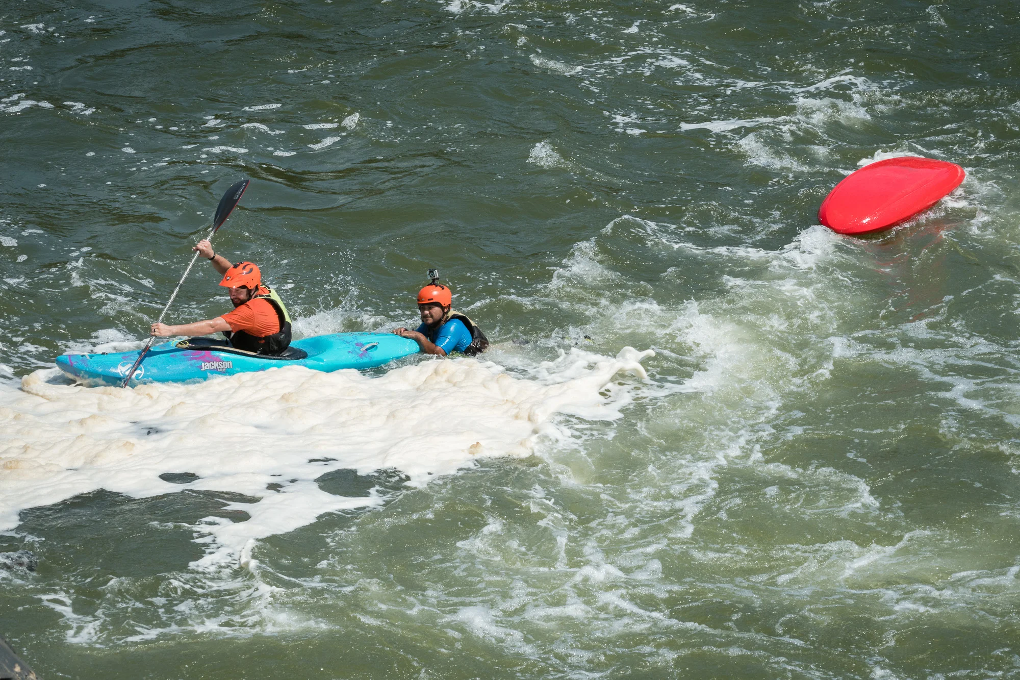 Sometimes people need assistance in the water when their boat overturns and they get pulled out into the river.