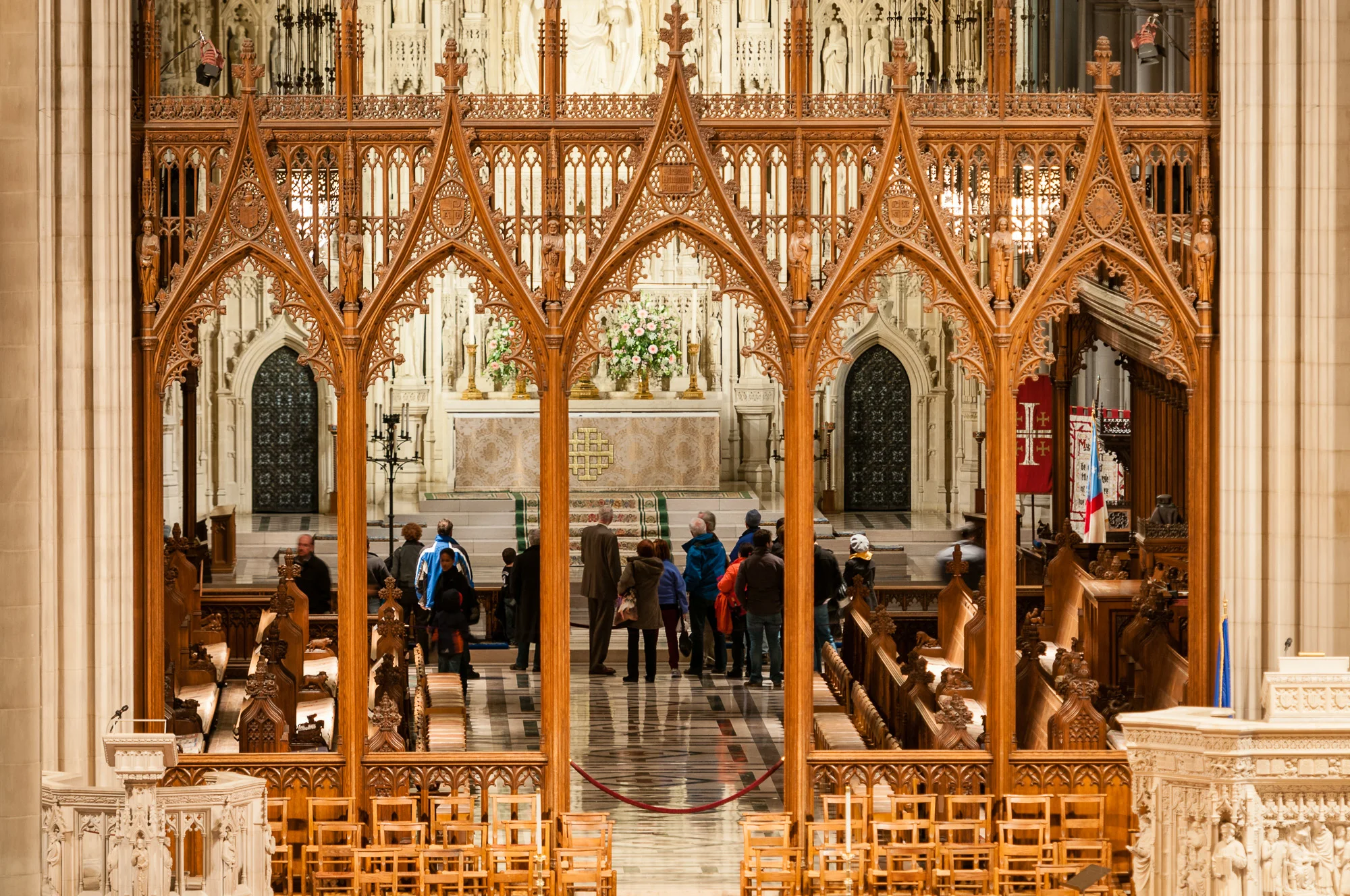 The Great Choir, and beyond that the High Altar. Photographed from an upstairs balcony.