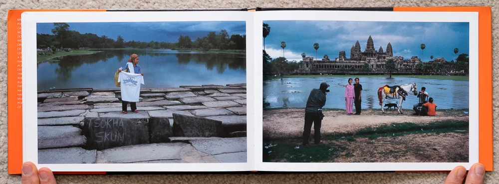 Pages 108-109. Photos of people, vendors and tourists.