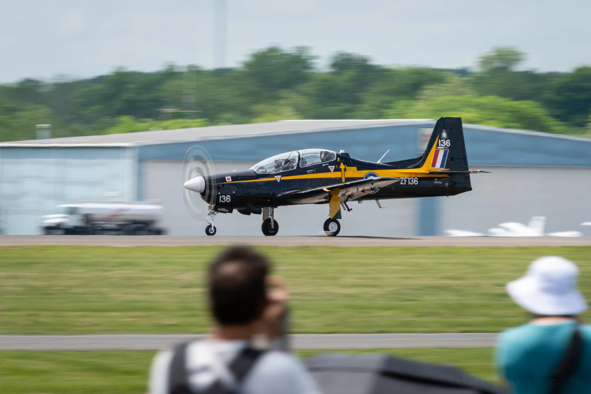 Lee Leet landing his Super Tucano.