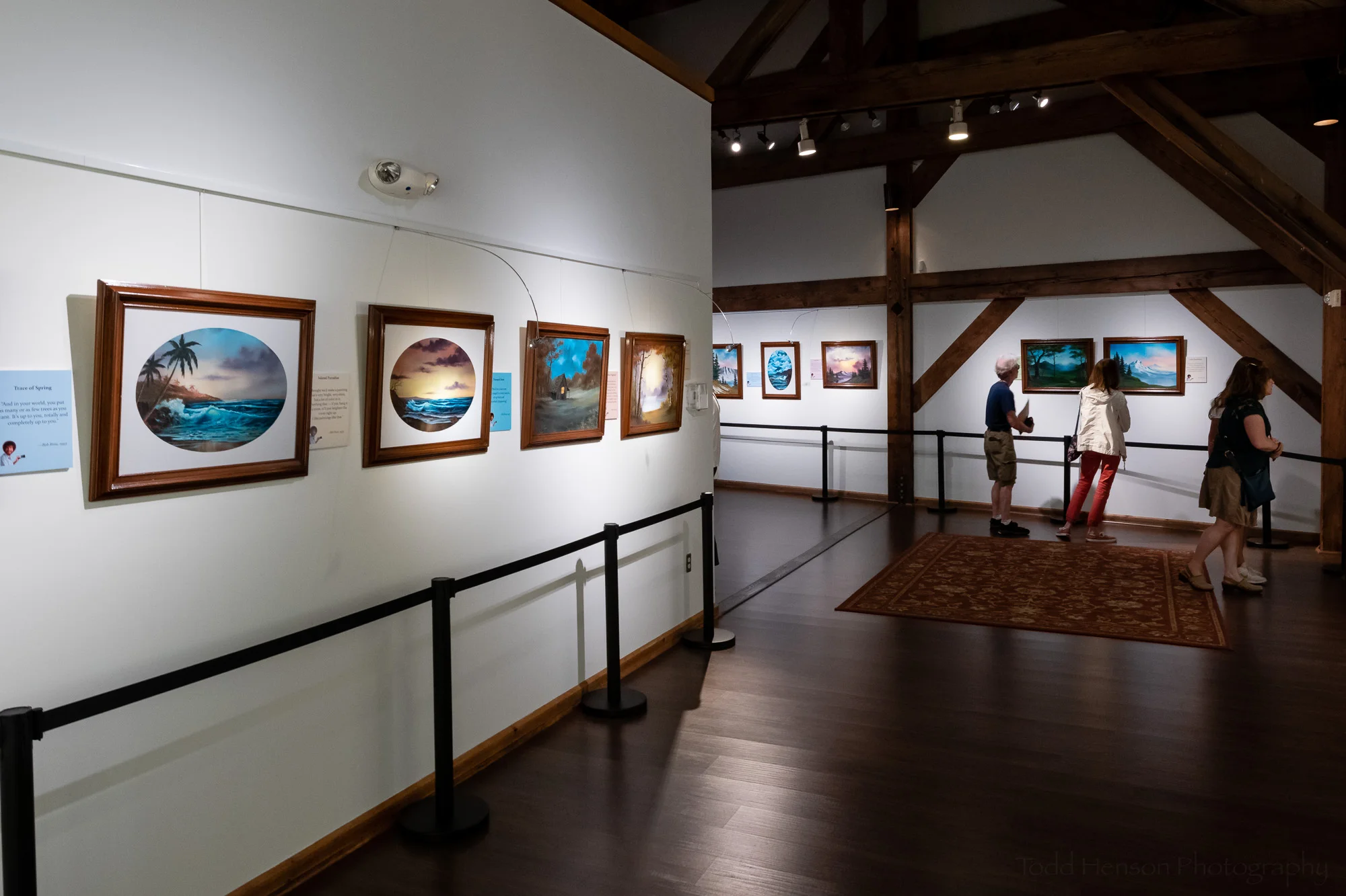 The Franklin Park Performing & Visual Arts Center hosted Happy Accidents , an exhibit of original Bob Ross paintings.