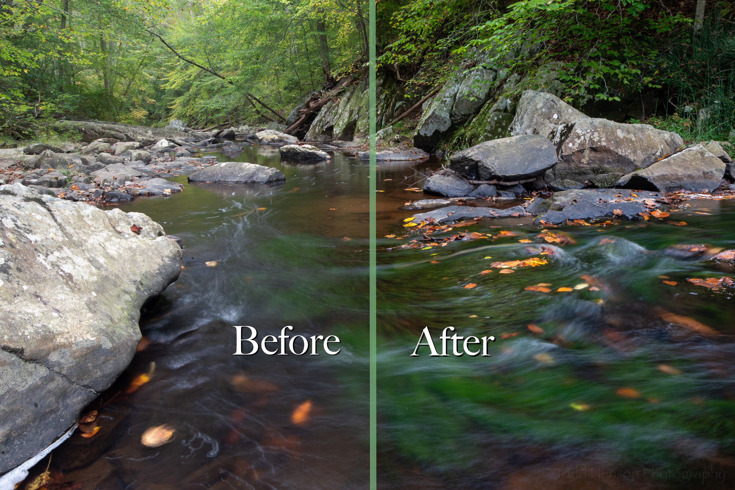 Before &amp; After - South Fork Quantico Creek - Downstream - Octobe