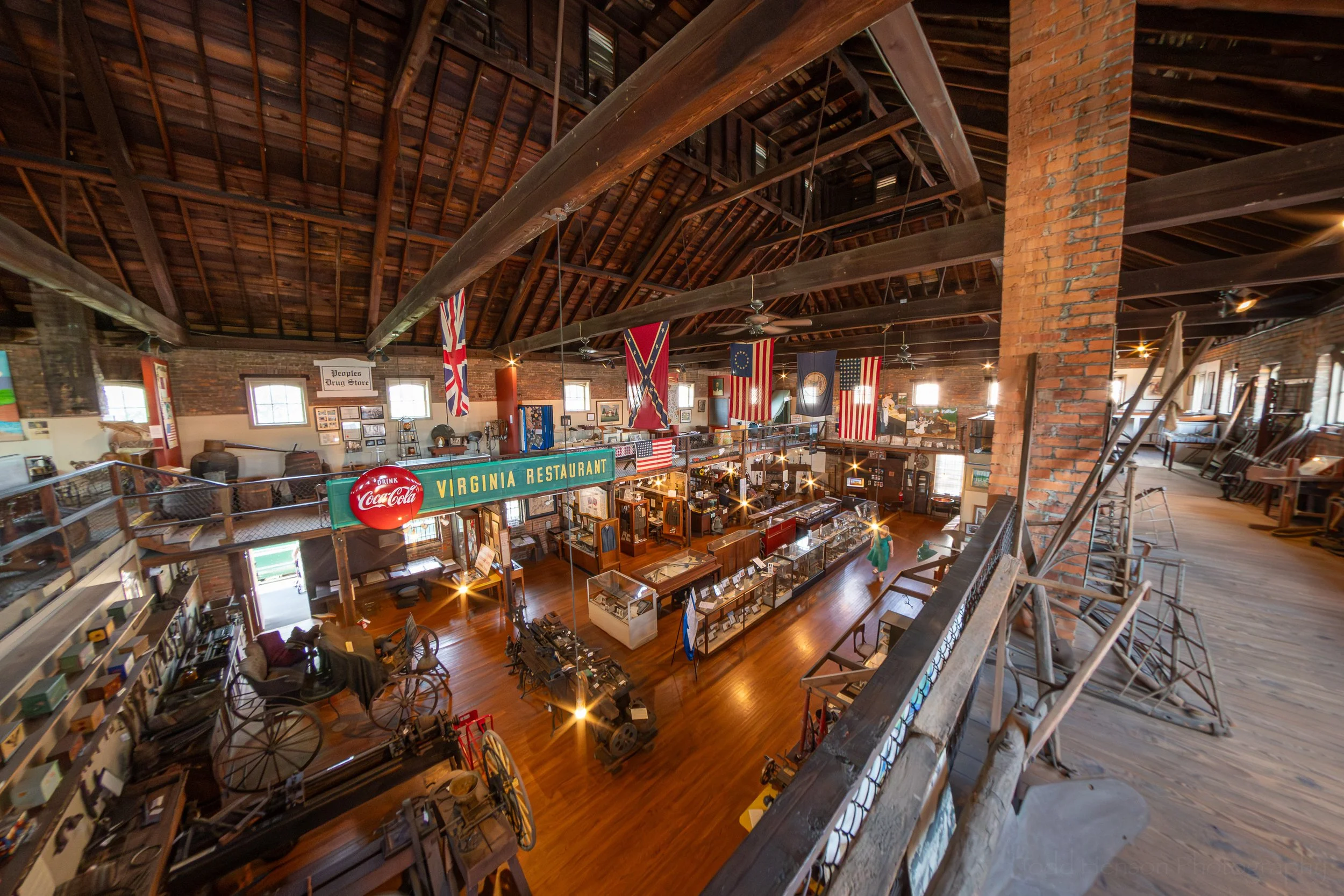 Upstairs looking towards the front of the museum (towards the right)