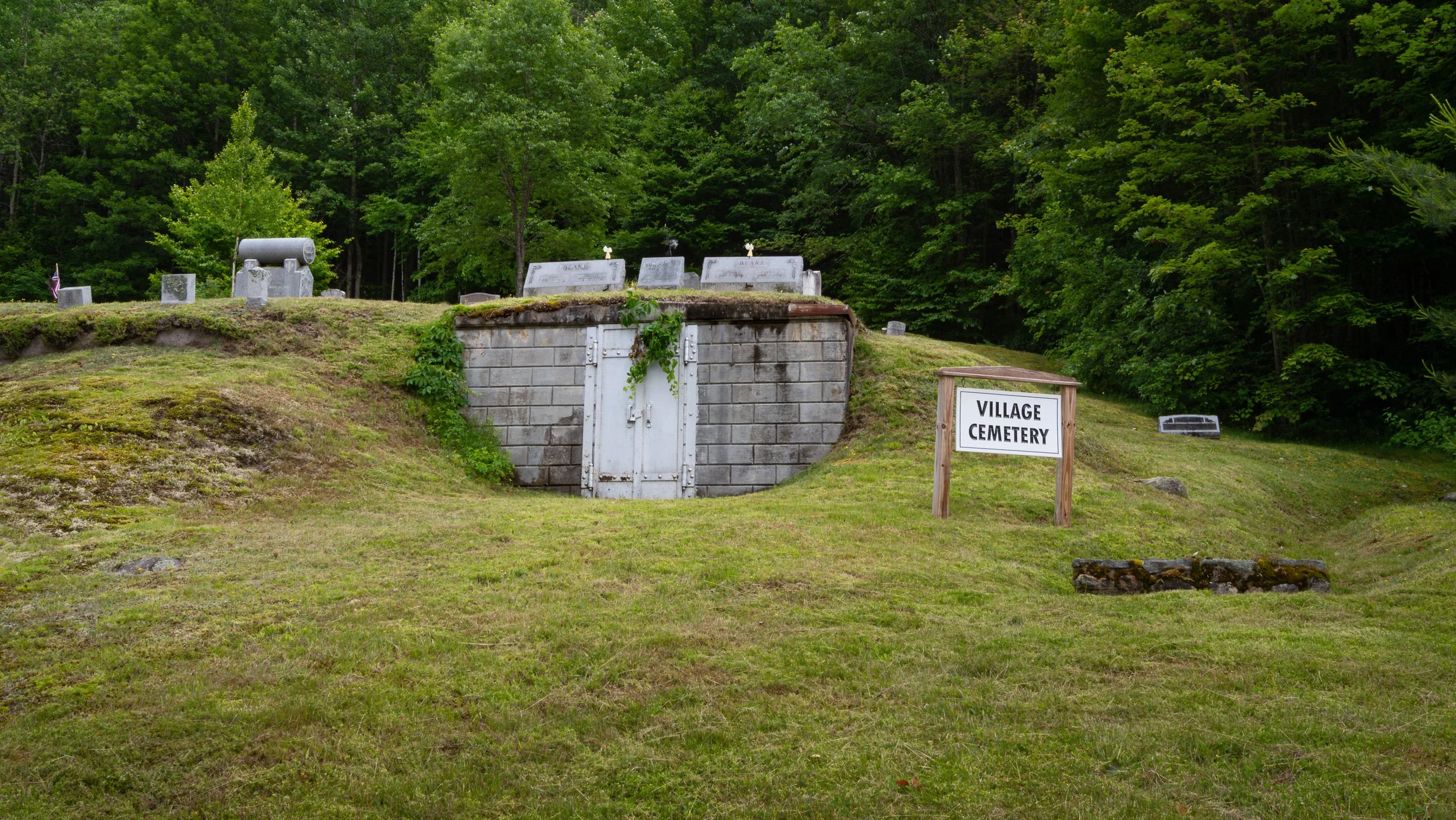 The edge of the Village Cemetery in Stark, New Hampshire