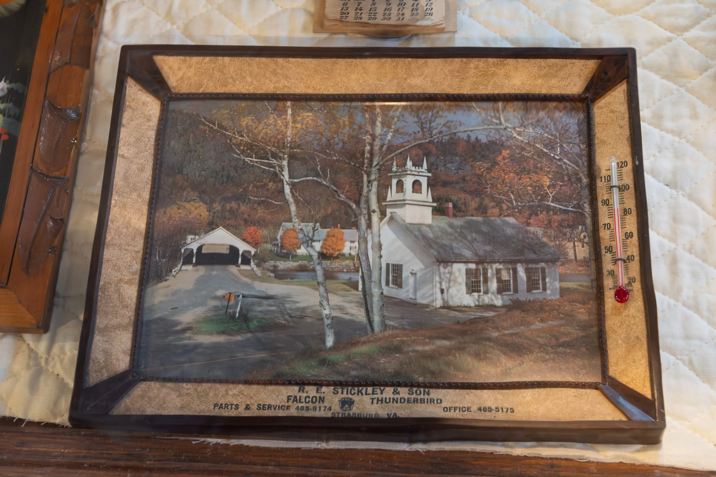 An interesting find in a small town in Virginia: a view of the church and covered bridge in Stark, New Hampshire