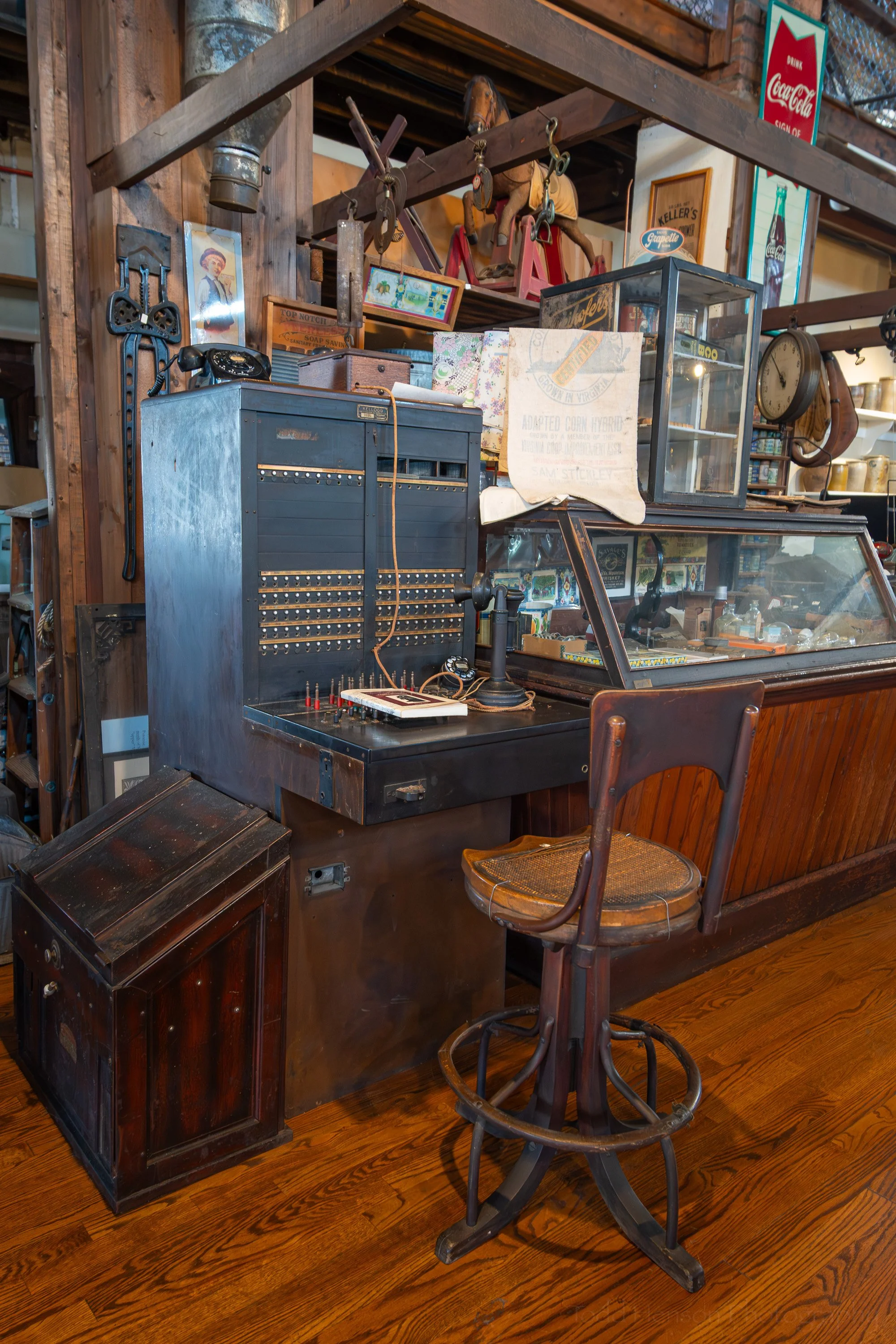 A telephone switchboard