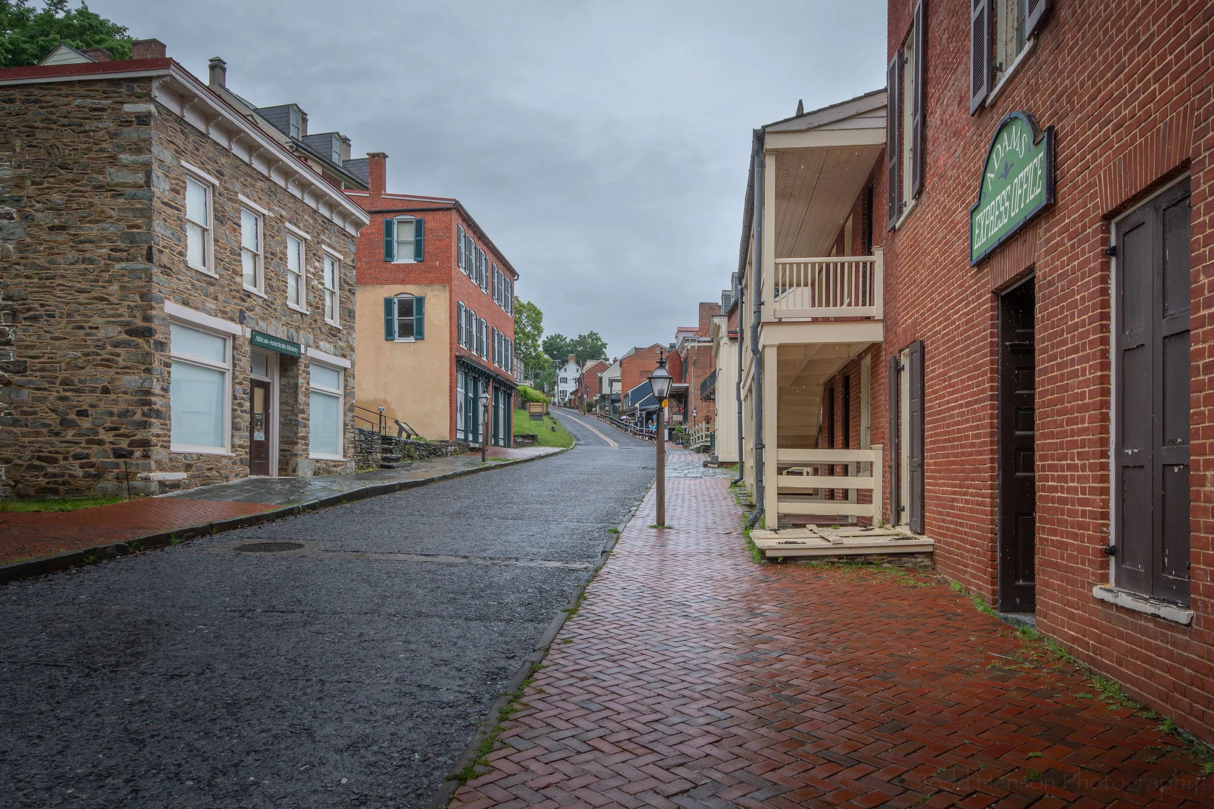 Looking up High Street from Lower Town in Harpers Ferry