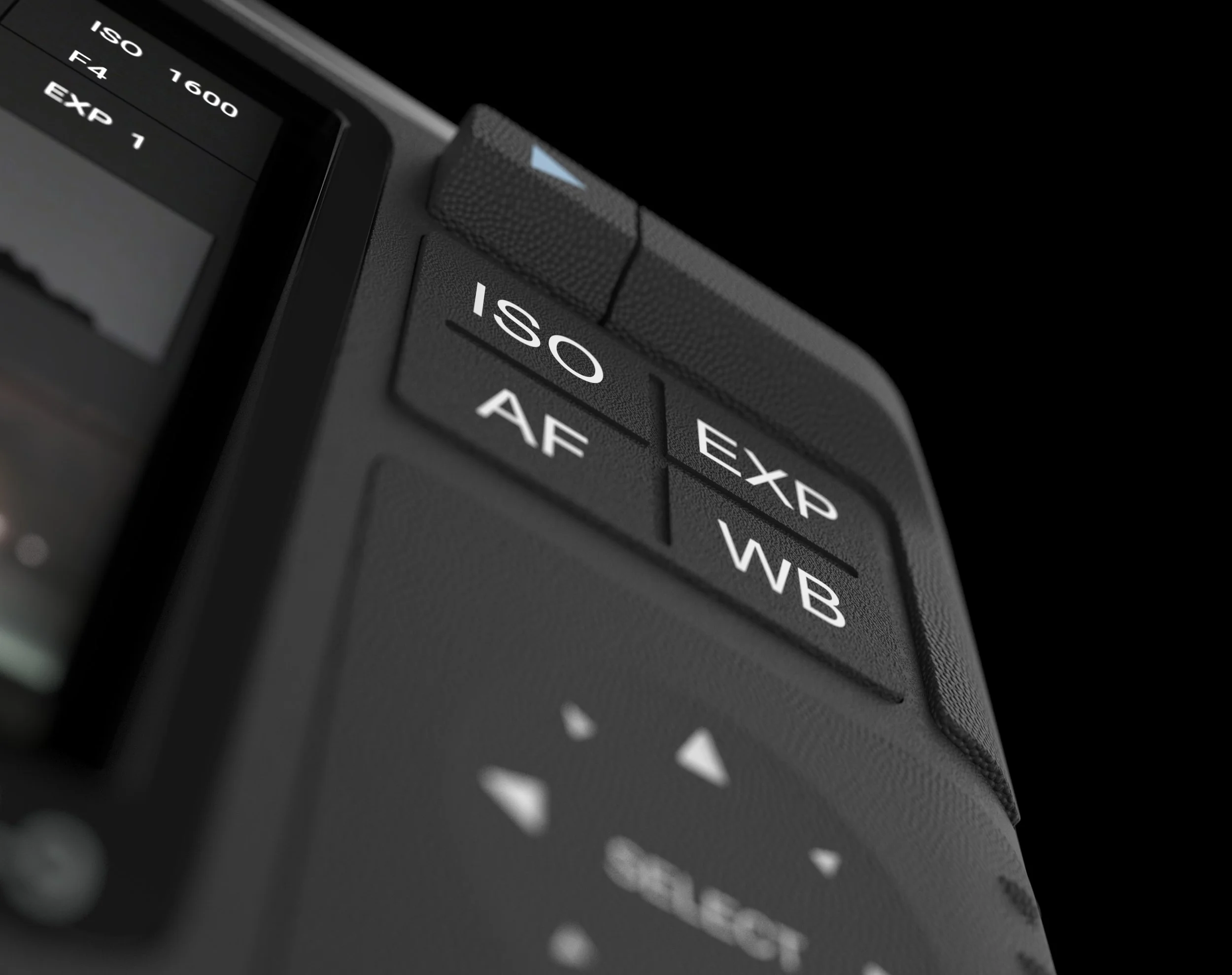 A ridge above the buttons provides thumb support and easy positioning.