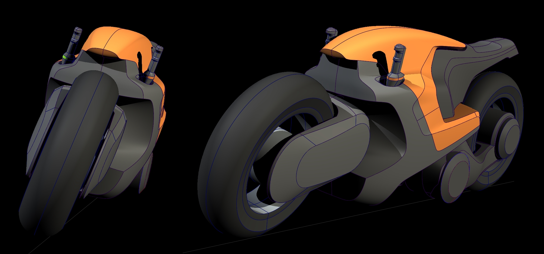 Joysticks and Front Wheel turned Left, for Left-hand turn.