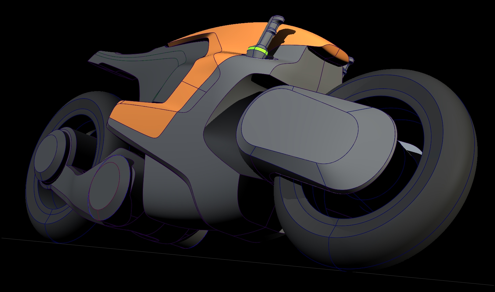 Joysticks and Front Wheel turned Left, for Left-hand turn.