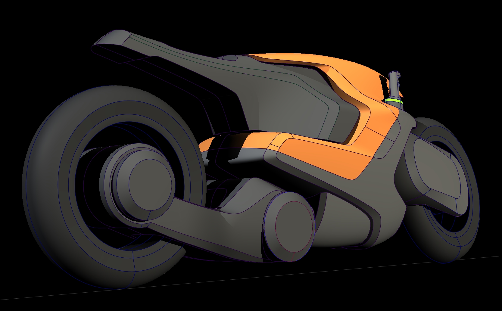 Joysticks and Front Wheel turned Left, for Left-hand turn.