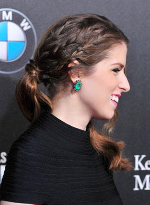 Braids add texture to a sleek ponytail.