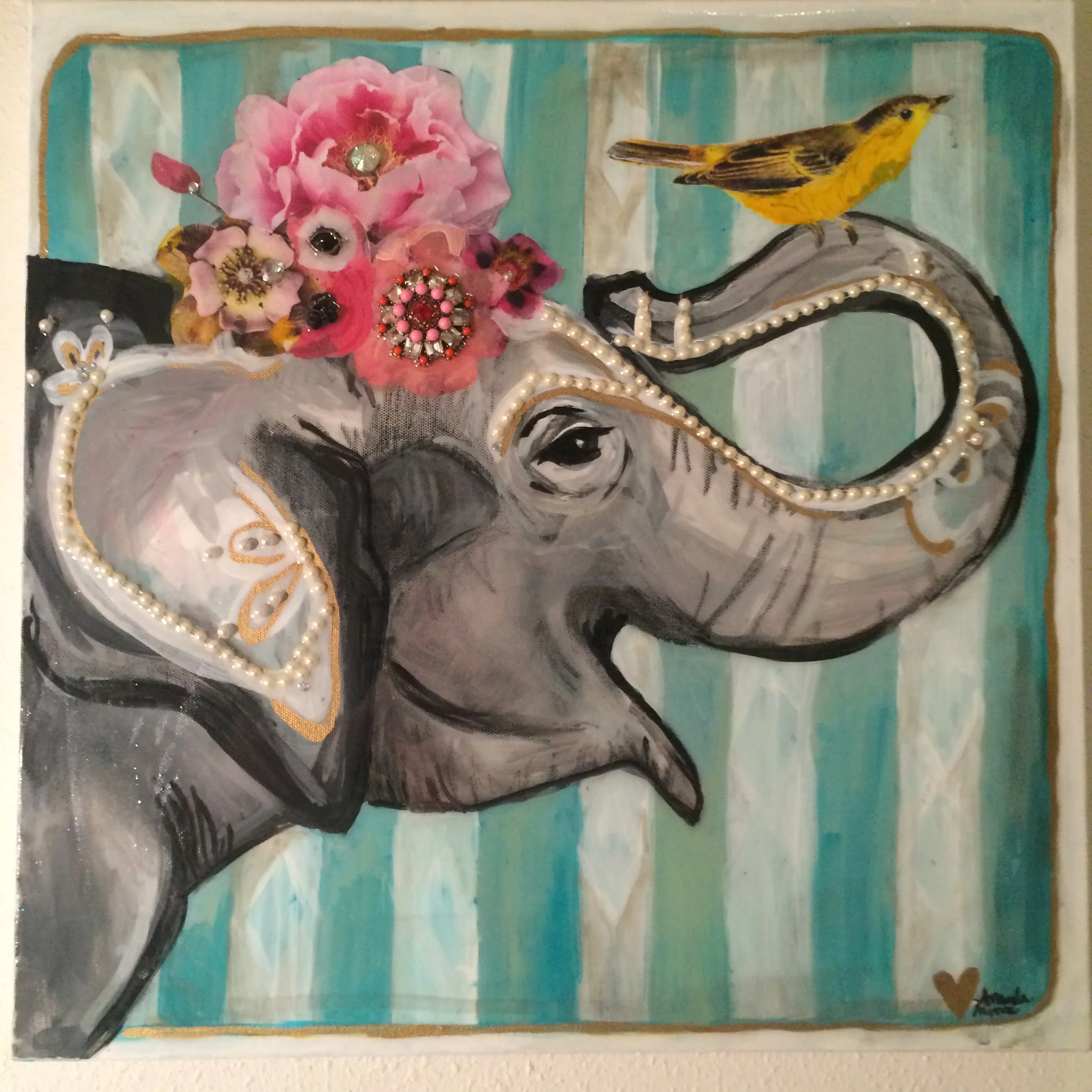 Happy Elephant 20 x 20 $250