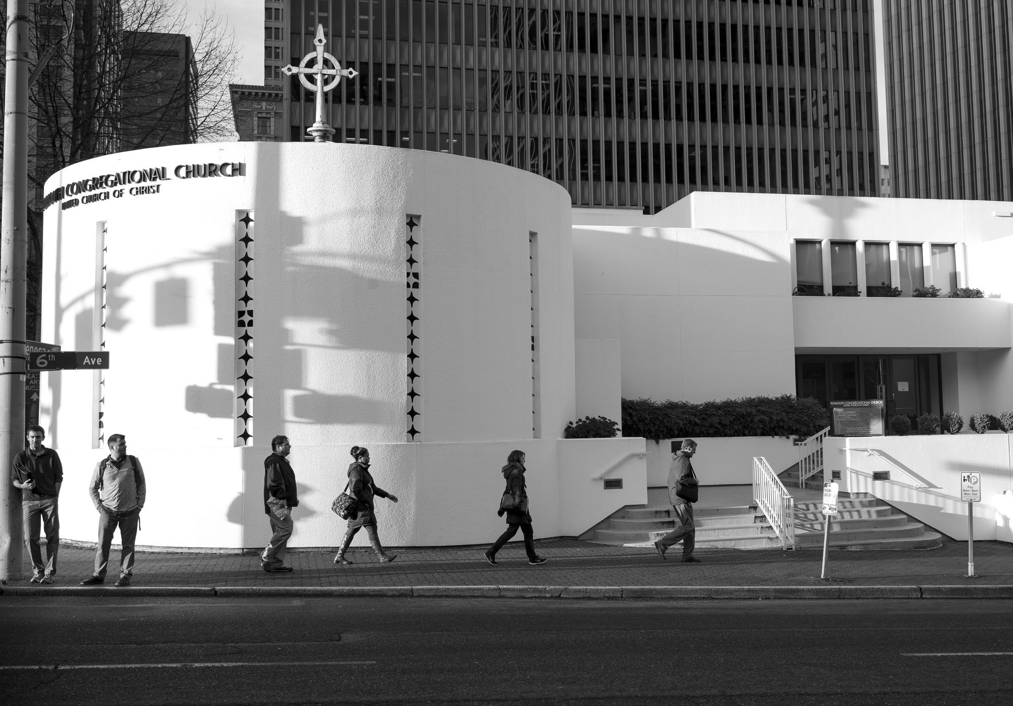 Monochromatic camera in downtown Seattle