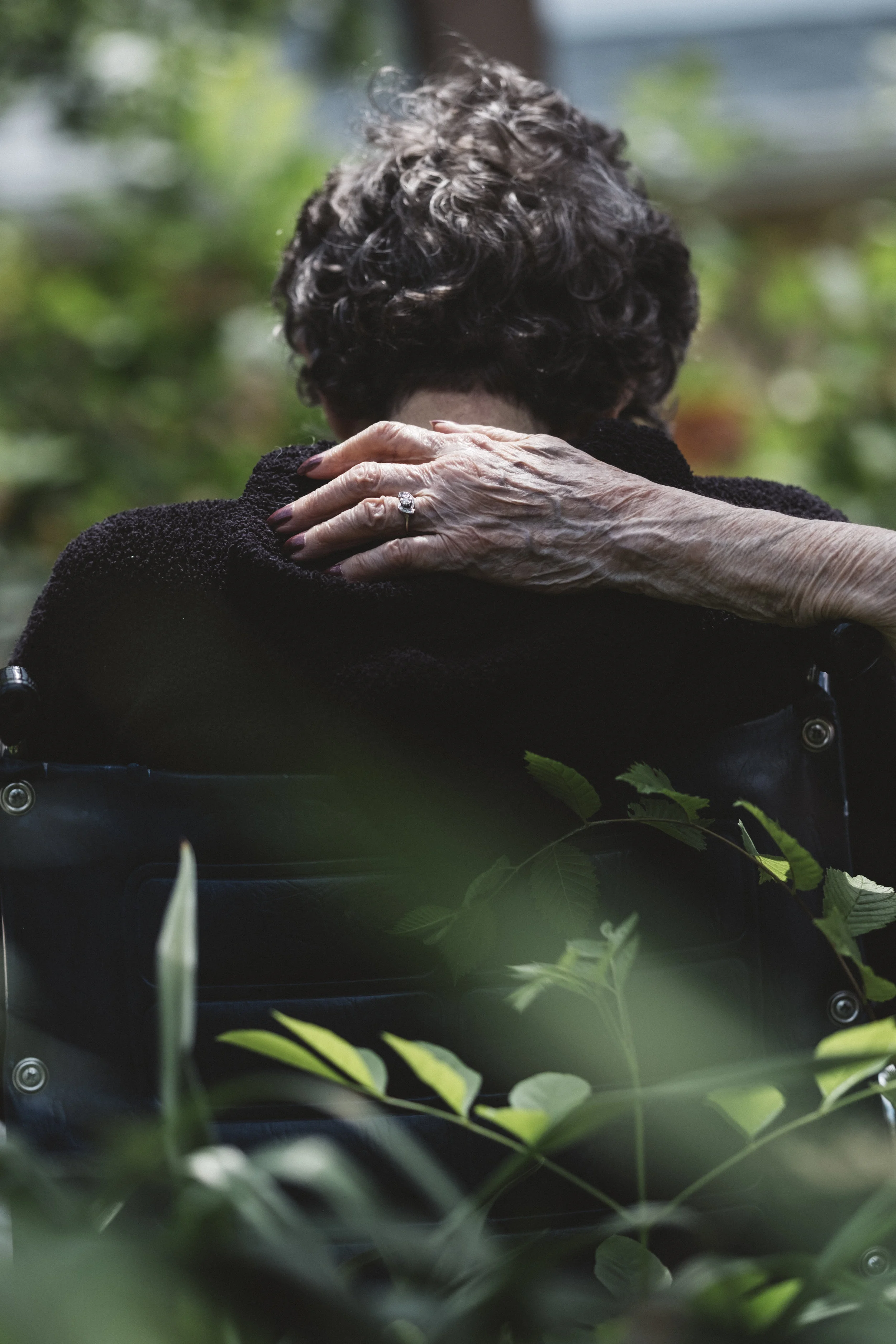  Lorene Kendall, 98, comforts Nancy Heckman, 81, as Heckman's husband Bill visits her on Thursday, June 20, 2019 at Kings' Daughters Home in Mexico, Mo. Nancy has Alzheimer's and was unable to recognize her husband at the time. 