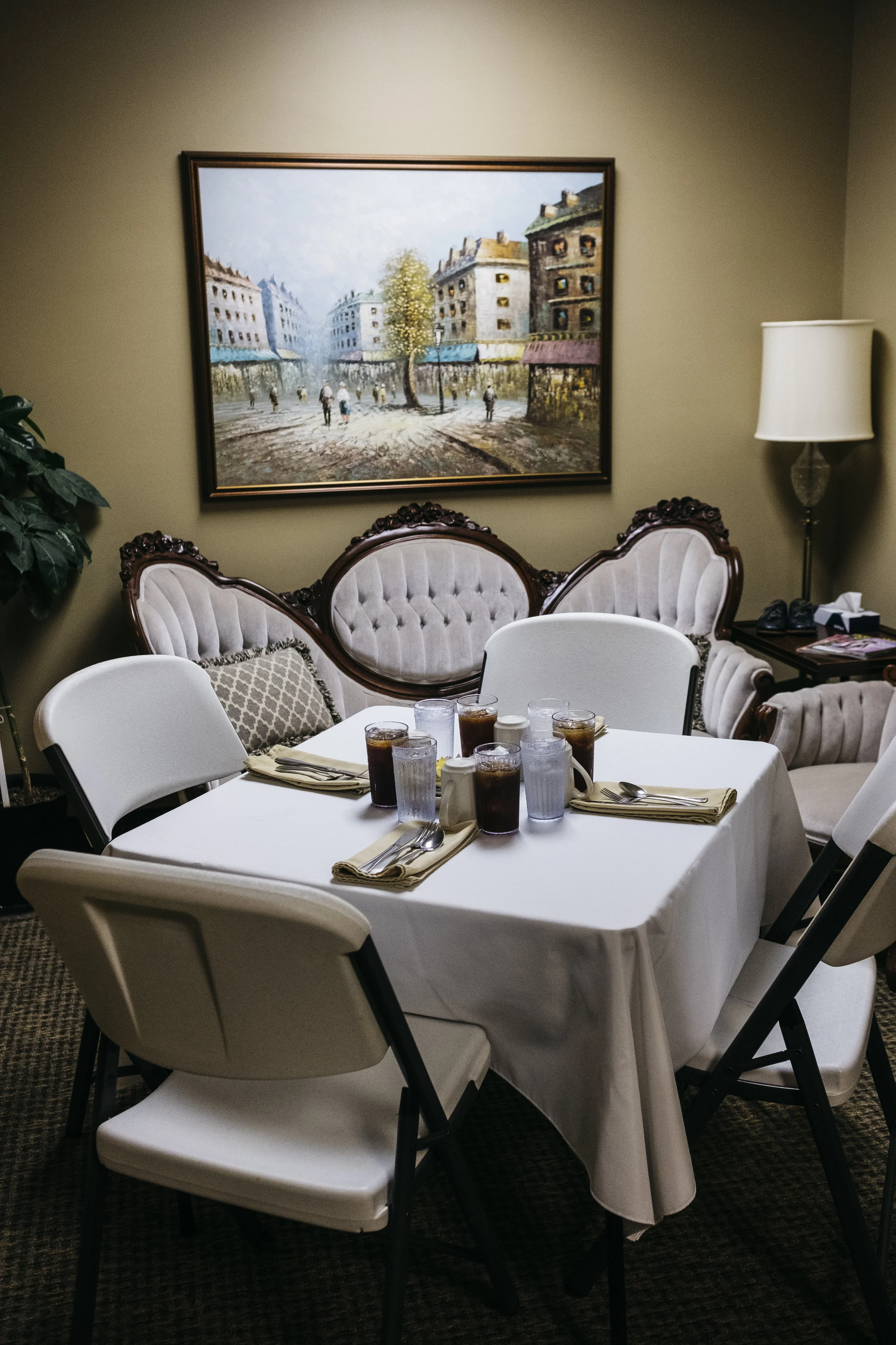 A table is set for a birthday luncheon in the Angel Room on Sunday, June 16, 2019 at King's Daughters Home in Mexico, Mo. 