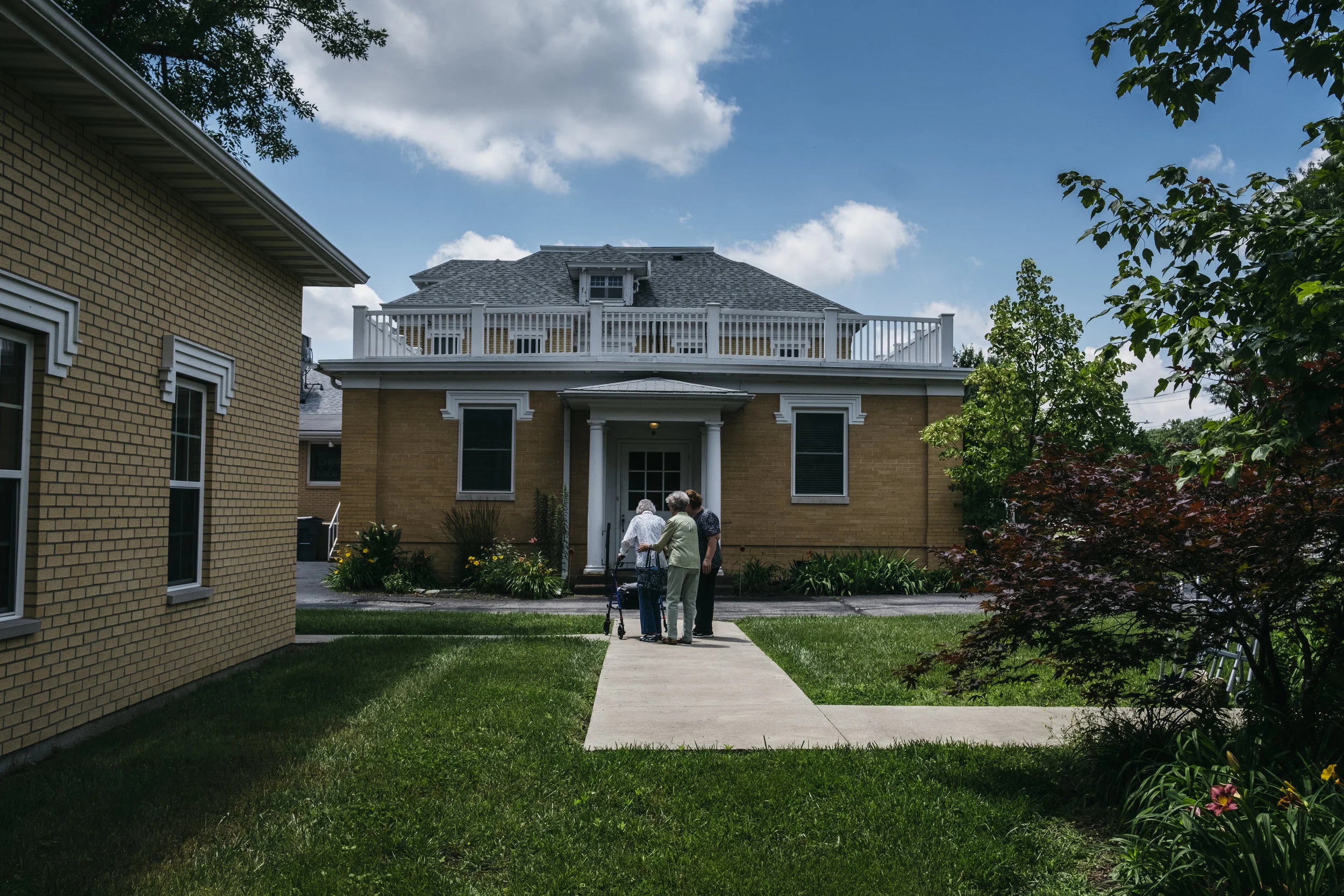  A resident is guided back into King's Daughters Home after a fire drill on Thursday, June 20, 2019 in Mexico, Mo. 