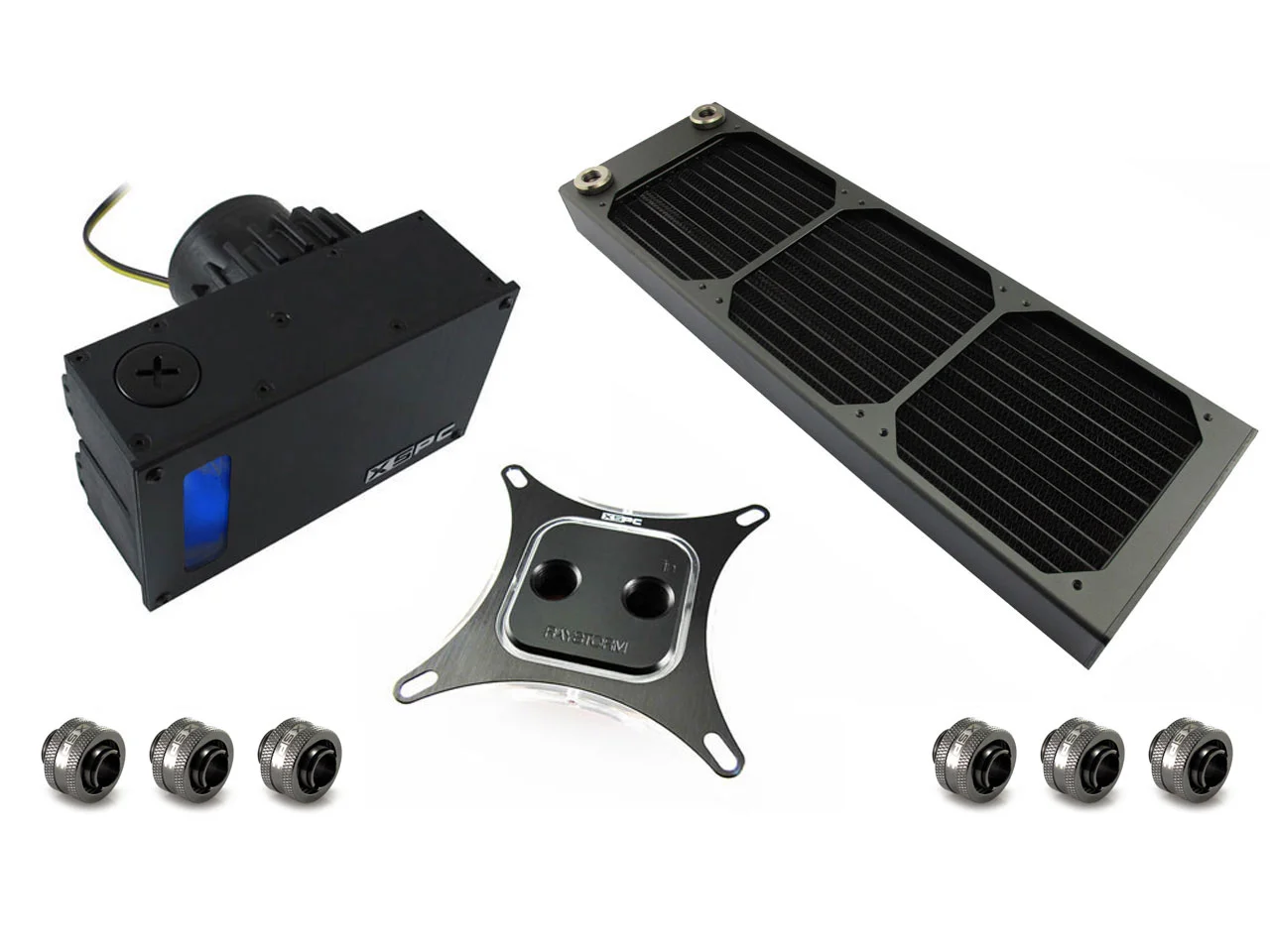 Kit Watercooling XSPC RayStorm D5 AX360 – Processeur, Radiateur 360mm, 3 Ventilos 120mm – Socket AM2/AM3/AM3+
